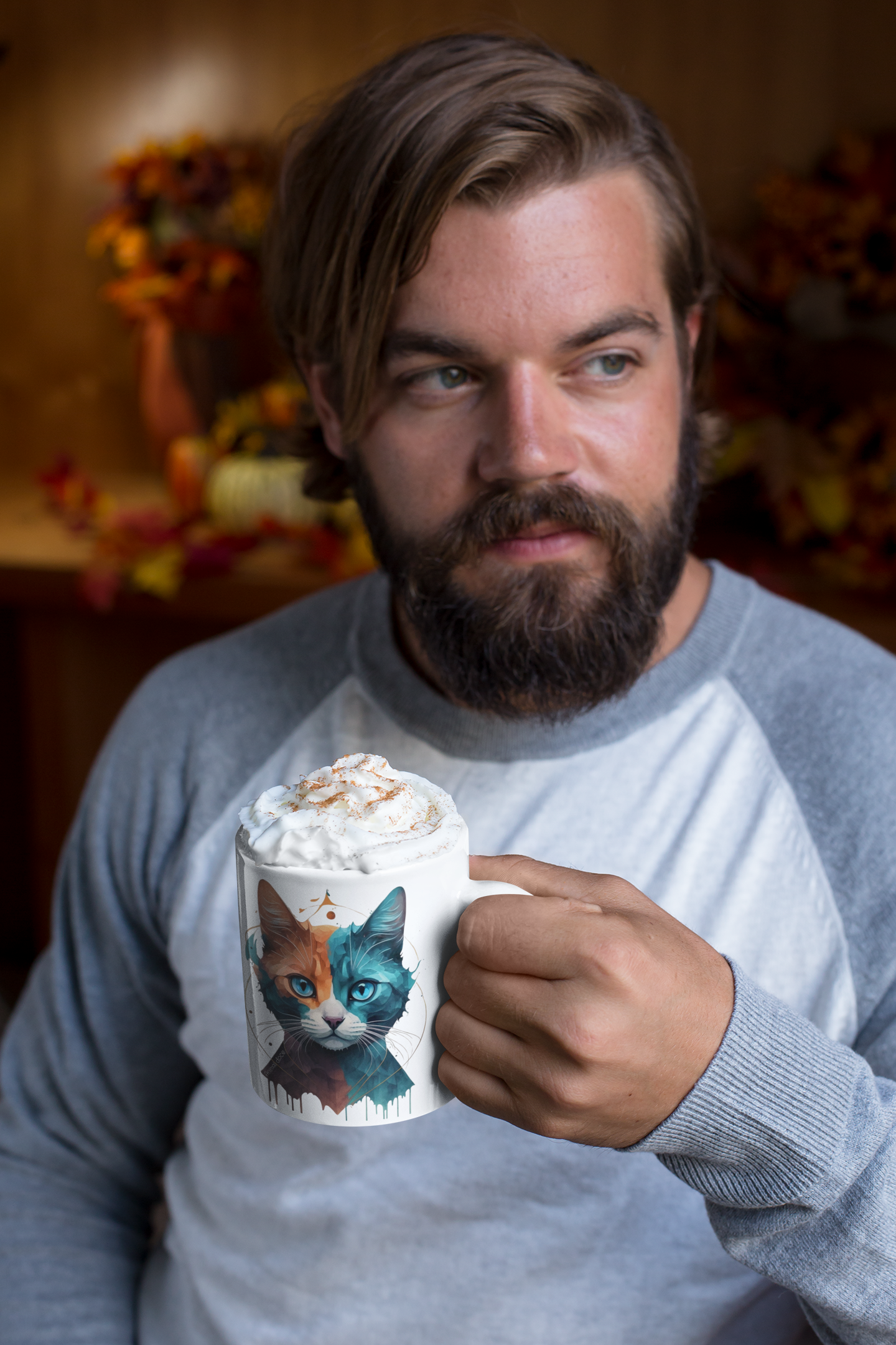 Nome do produto:  CANECA PERSONALIZADA CRIATIVA EM CERÂMICA, 325ML C/02 LADOS COLORFUL CAT