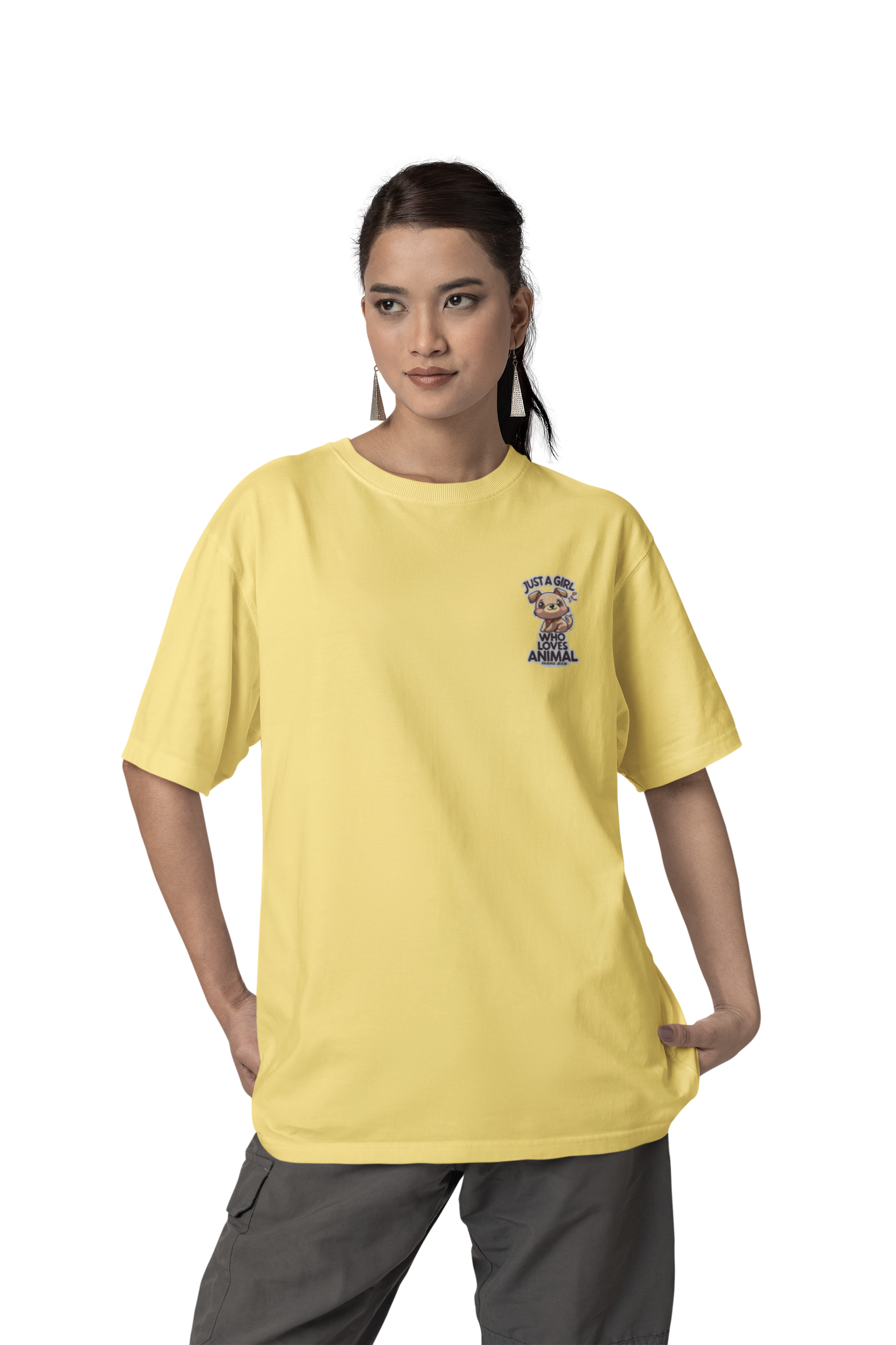 Nome do produto: CAMISETA T-SHIRT ESTONADA, MINIMALISTA CAT JUST A GIRL