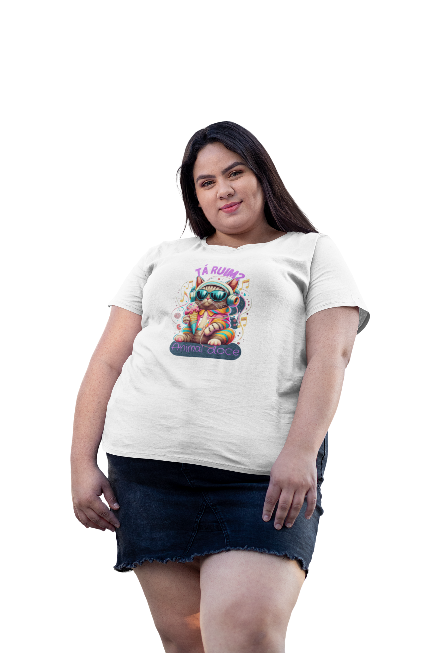 Nome do produto: CAMISETA T-SHIRT PLUS SIZE CAT, TA RUIM