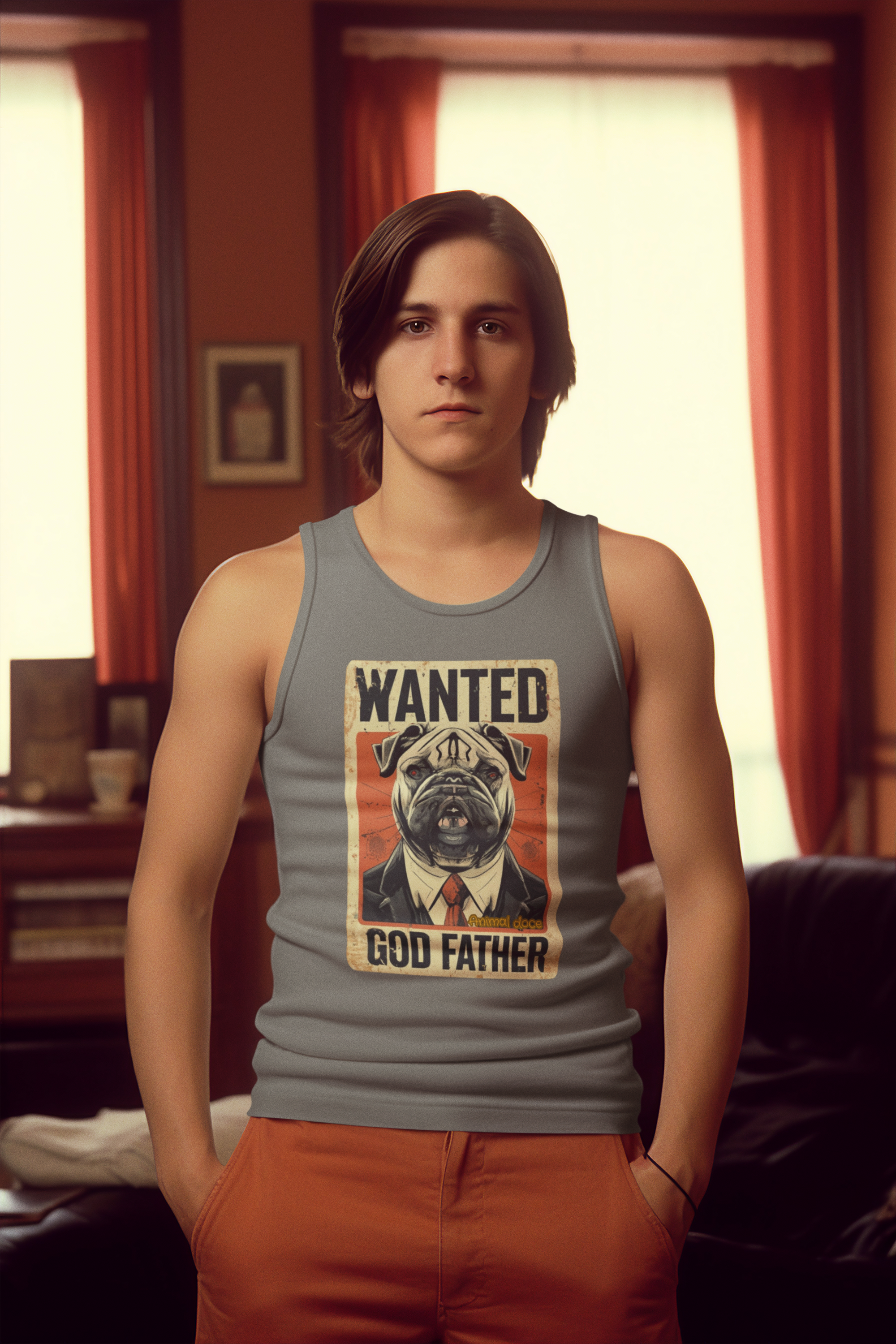 Nome do produto: REGATA CLASSIC DOG, WANTED GOD FATHER