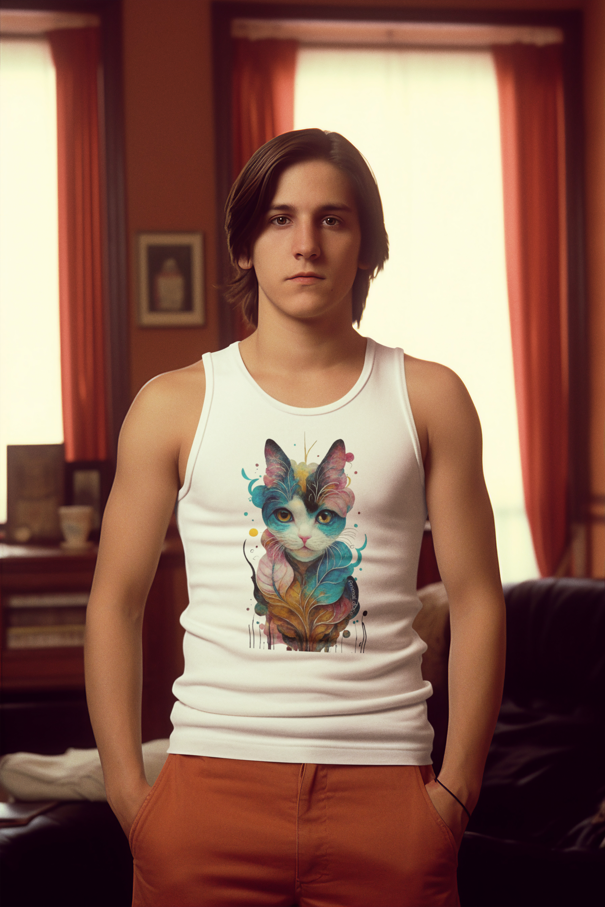 Nome do produto: REGATA CLASSIC, COLORFUL CAT