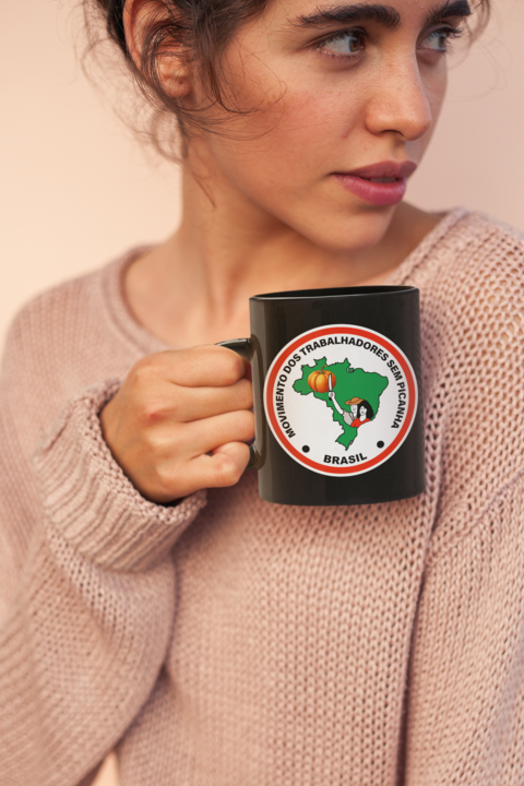 Nome do produto: Caneca Movimento Sem Picanha Mapa e Abóbora (Preta)