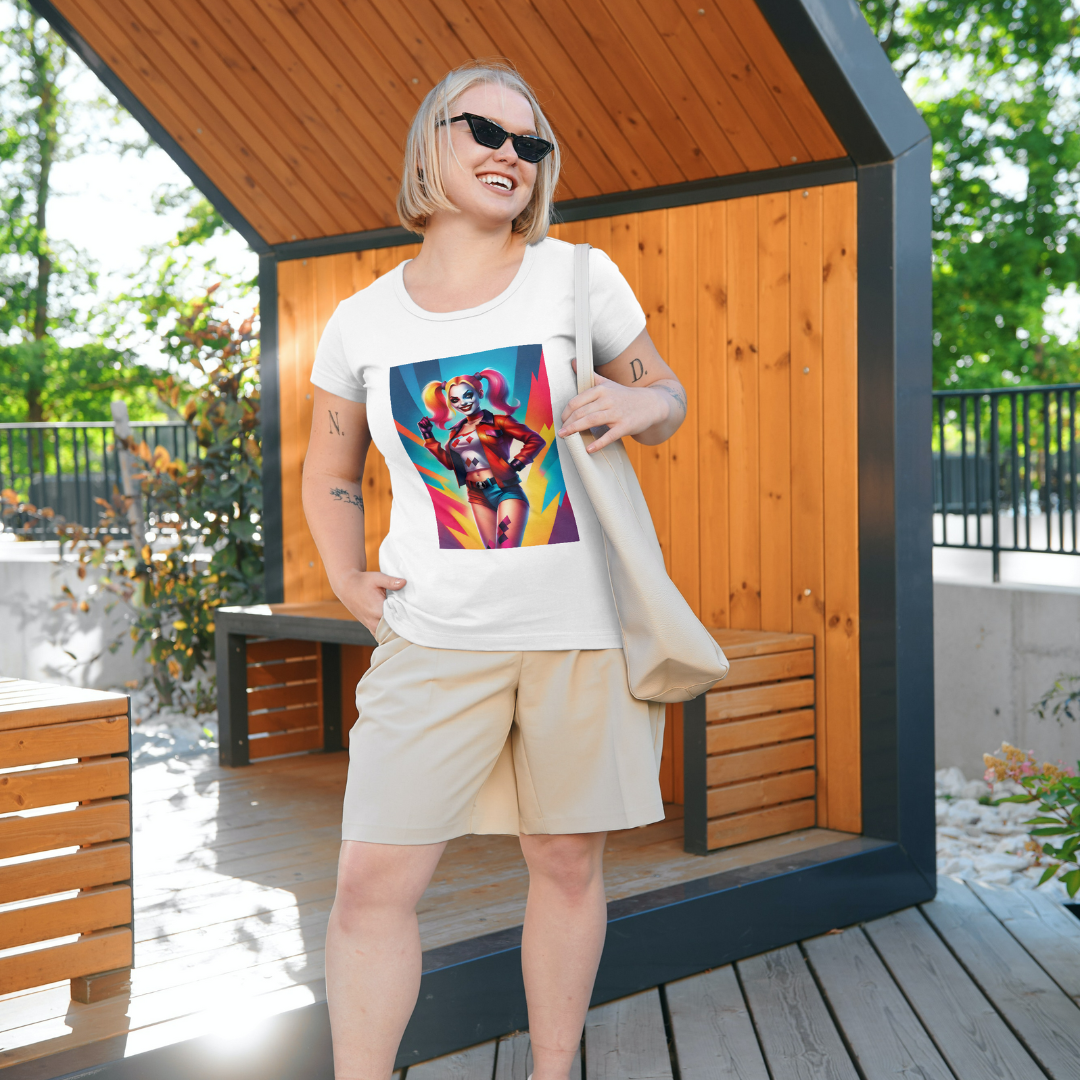 Nome do produto: Camiseta Feminina DC Arlequina Psicodélica