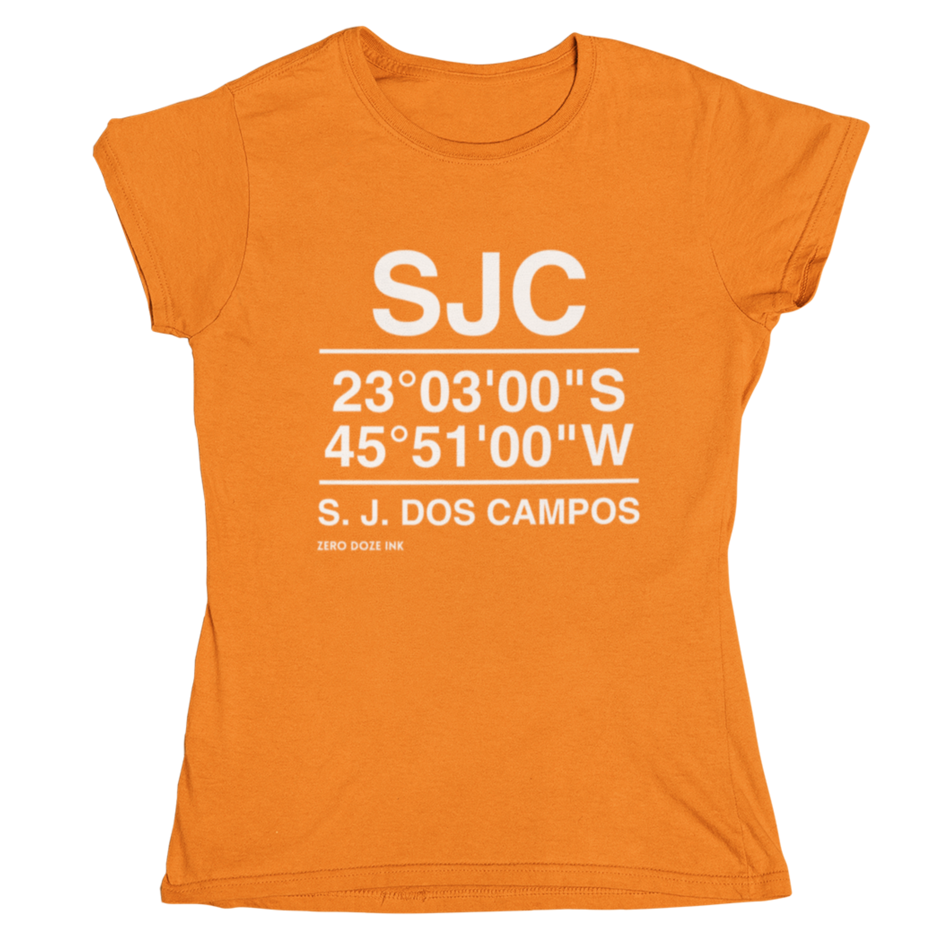 Nome do produto: Camiseta Baby Long Coordenadas Geográficas SJC