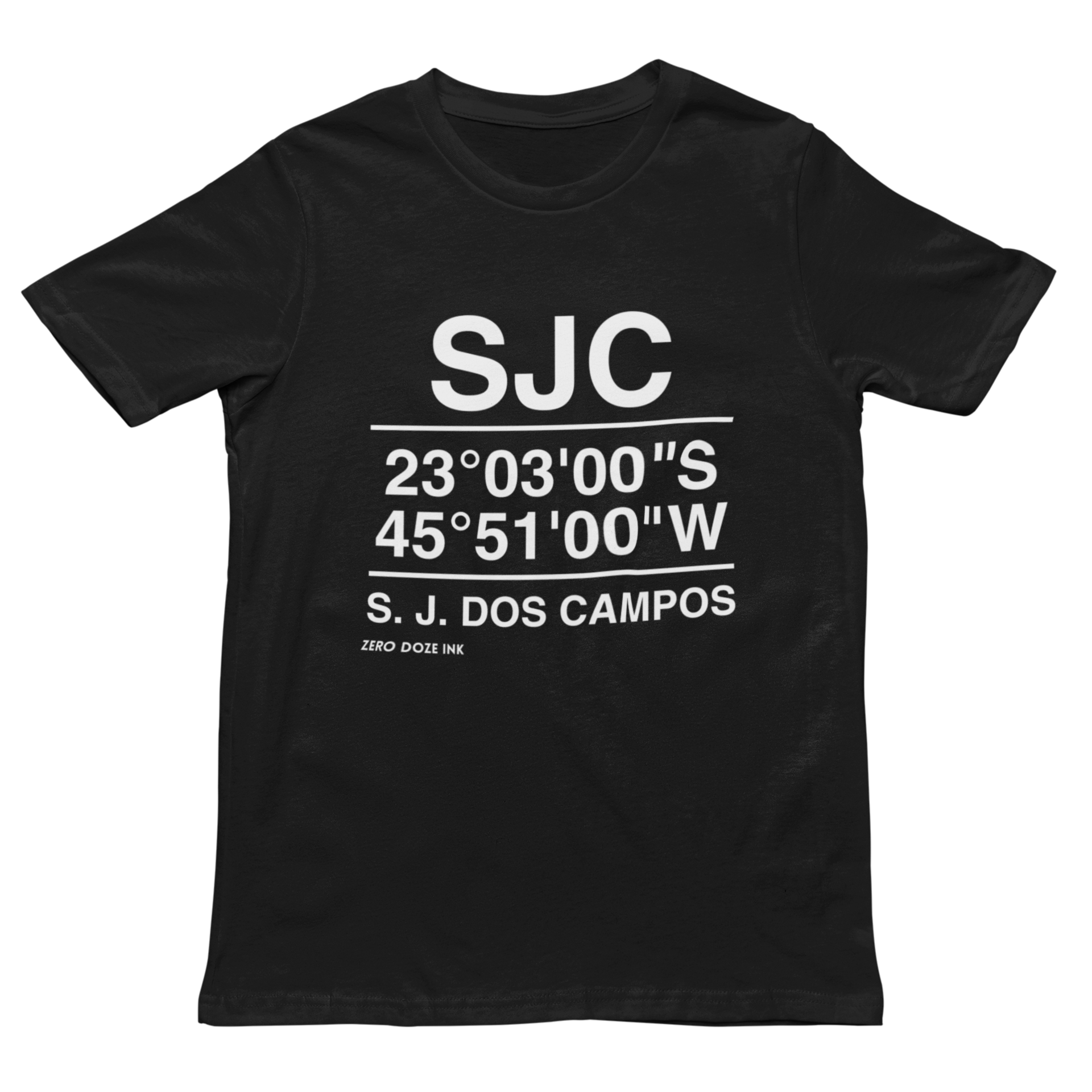 Nome do produto: Camiseta Coordenadas Geográficas SJC