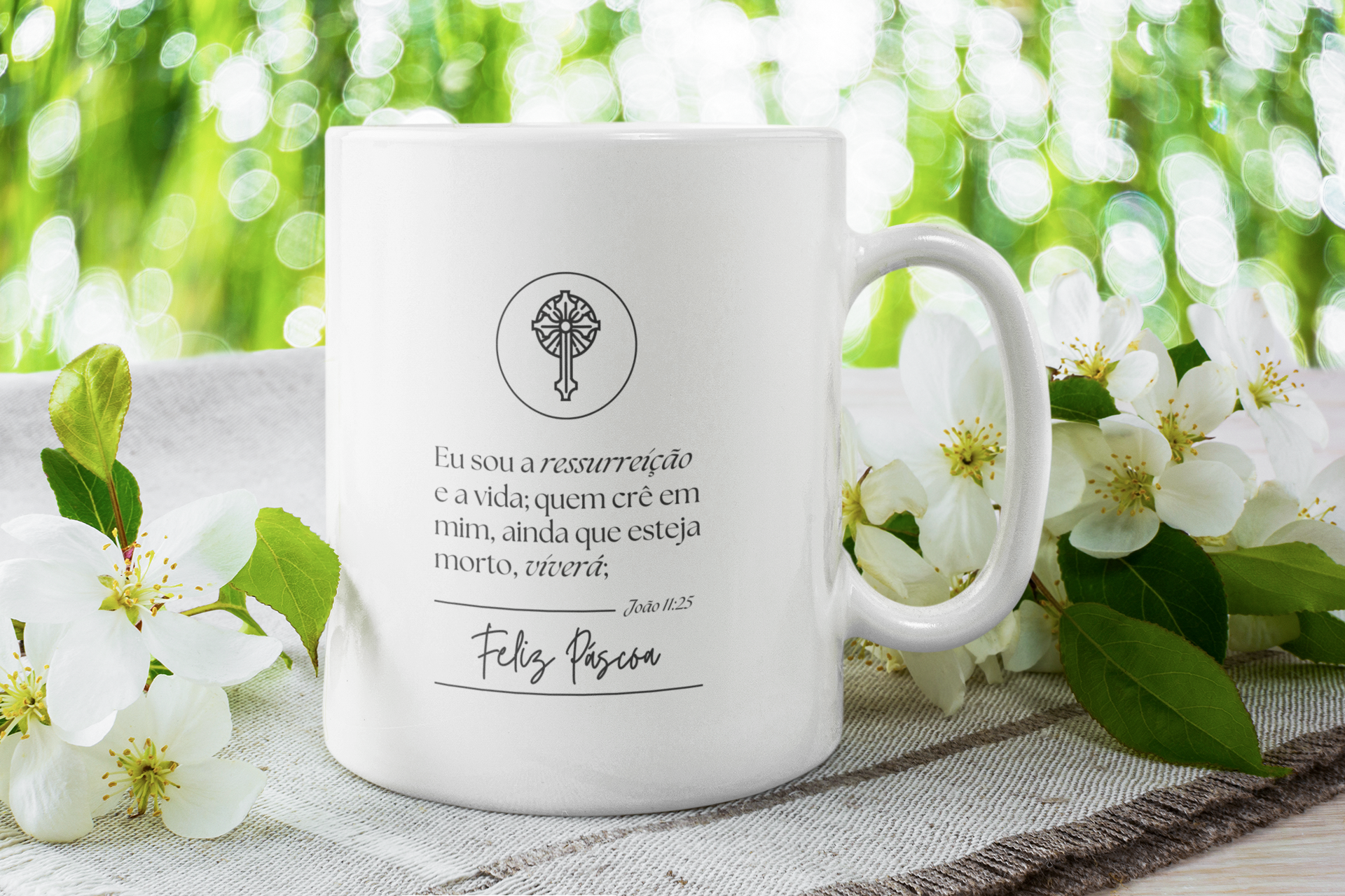 Caneca De Porcelana Personalizada, Feliz Pascoa
