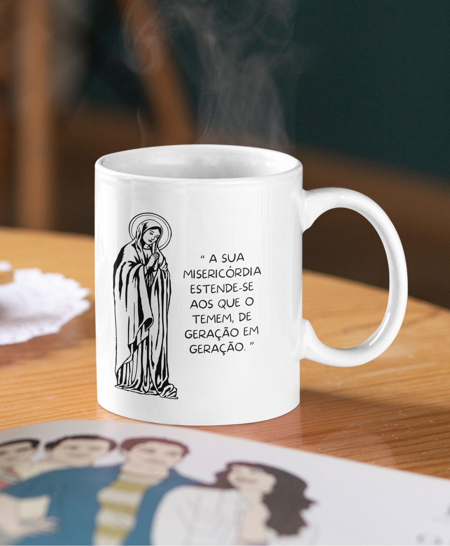 Caneca De Porcelana Personalizada, Mãe Santíssima 