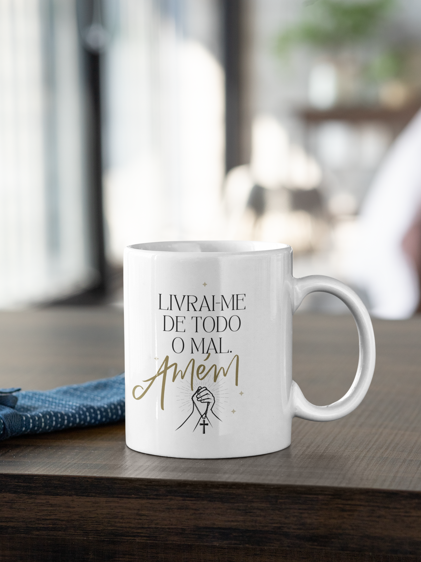 Caneca De Porcelana Personalizada, Livrai-me do mal