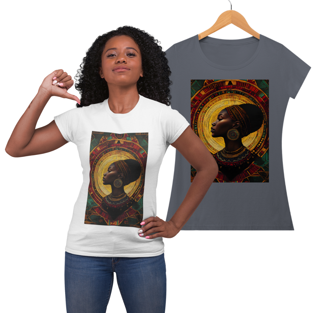 Camiseta Feminina Algodão Pima Mandala Afro