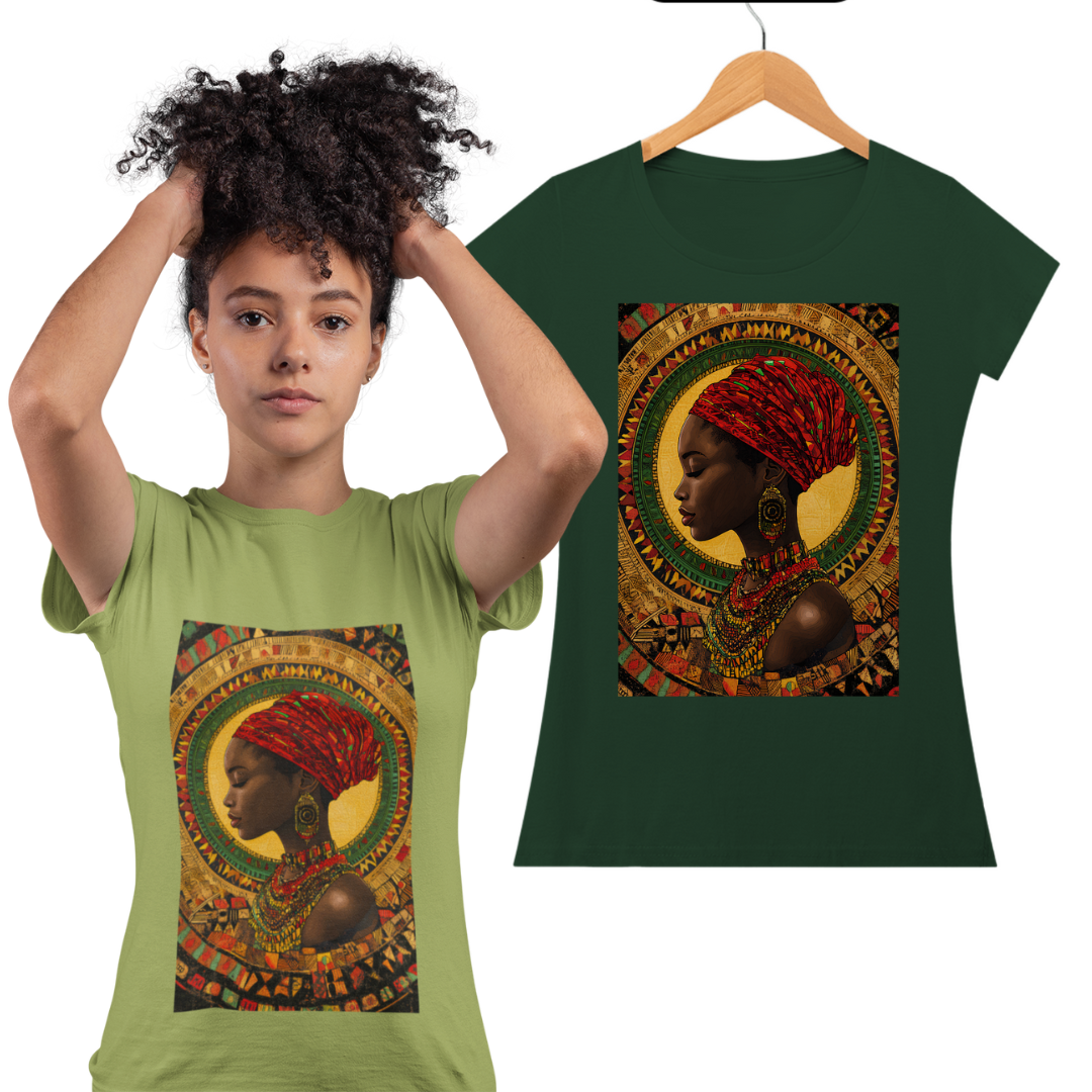 Camiseta Feminina Algodão Pima Mandala Afro 3