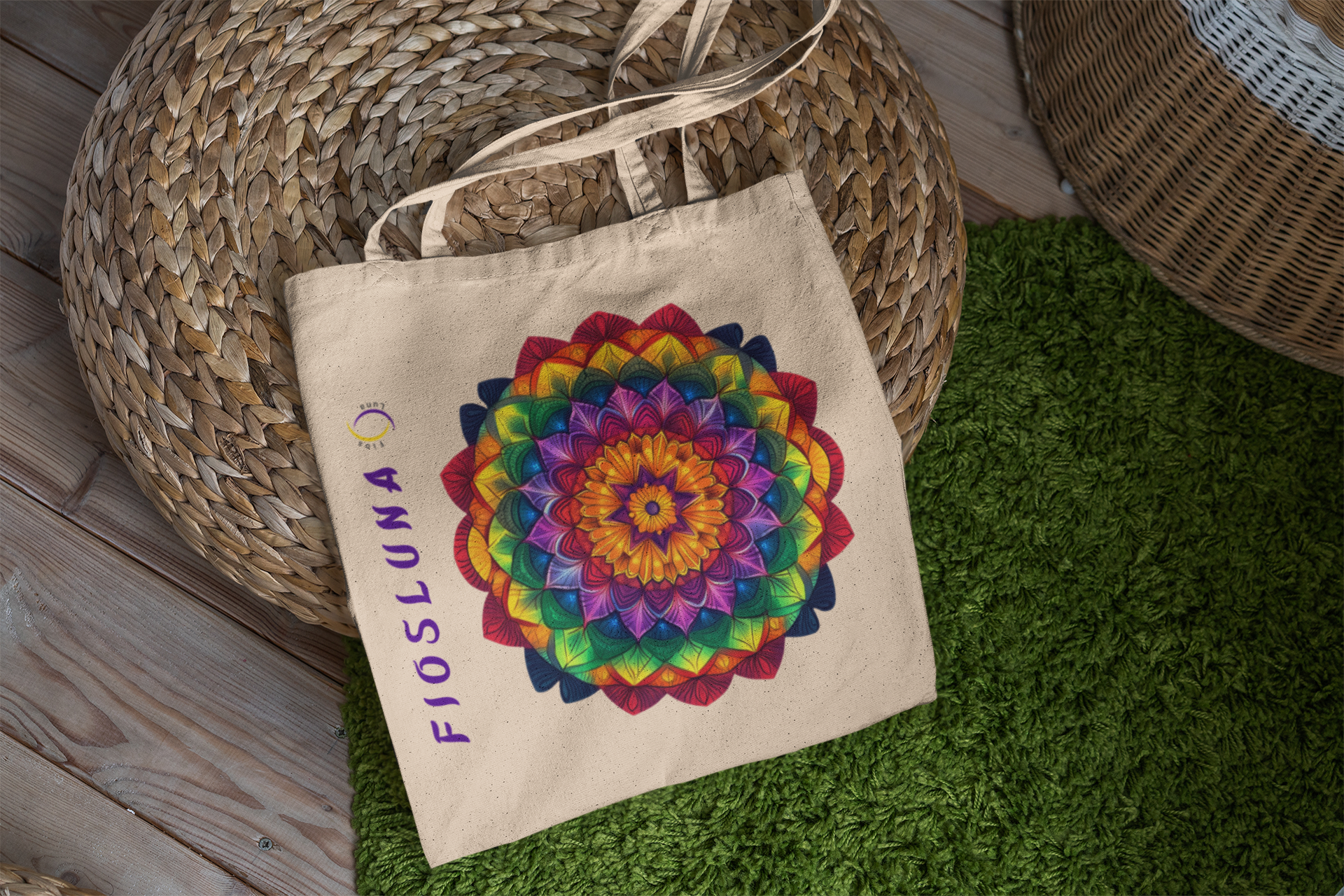 Nome do produto: Ecobag Mandala Arco-Iris 1