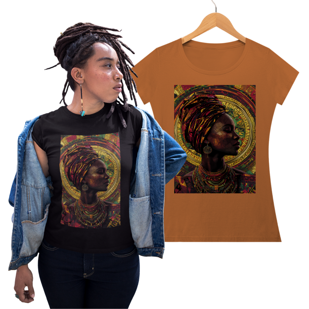 Camiseta Feminina Algodão Pima Mandala Afro 2