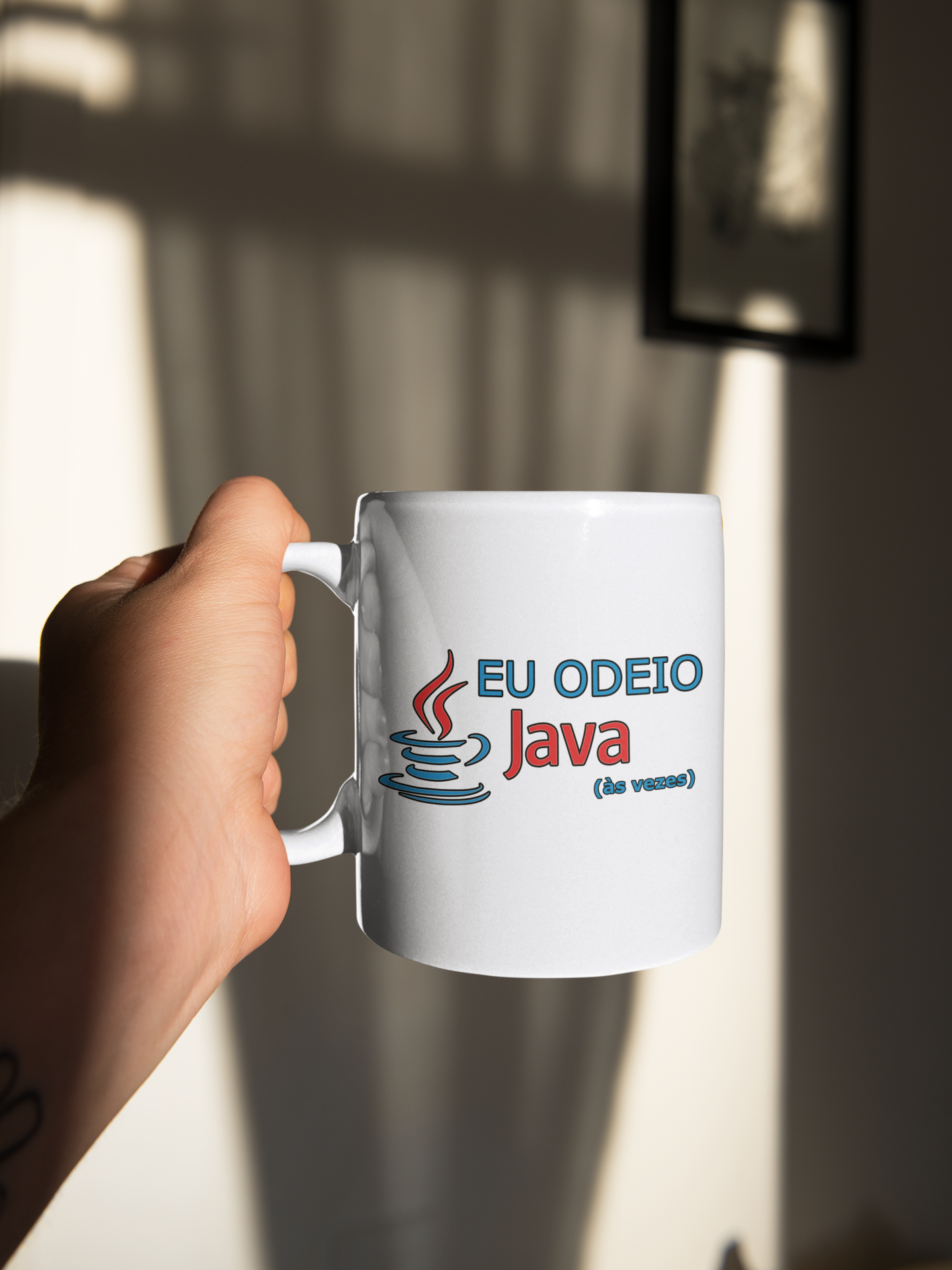 Nome do produto: Caneca Eu Odeio Java As Vezes