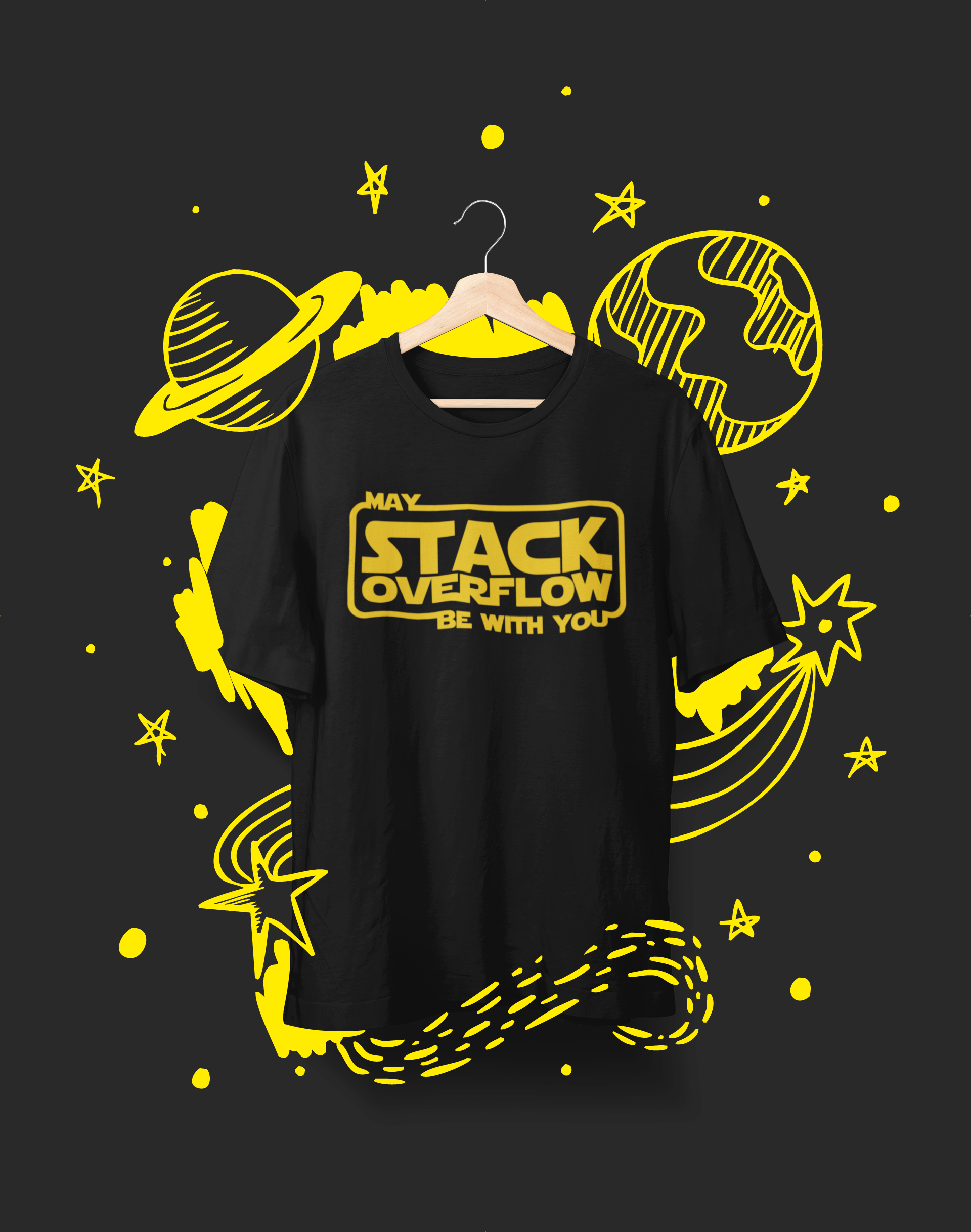 Nome do produto: Camiseta May Stack Overflow Be With You
