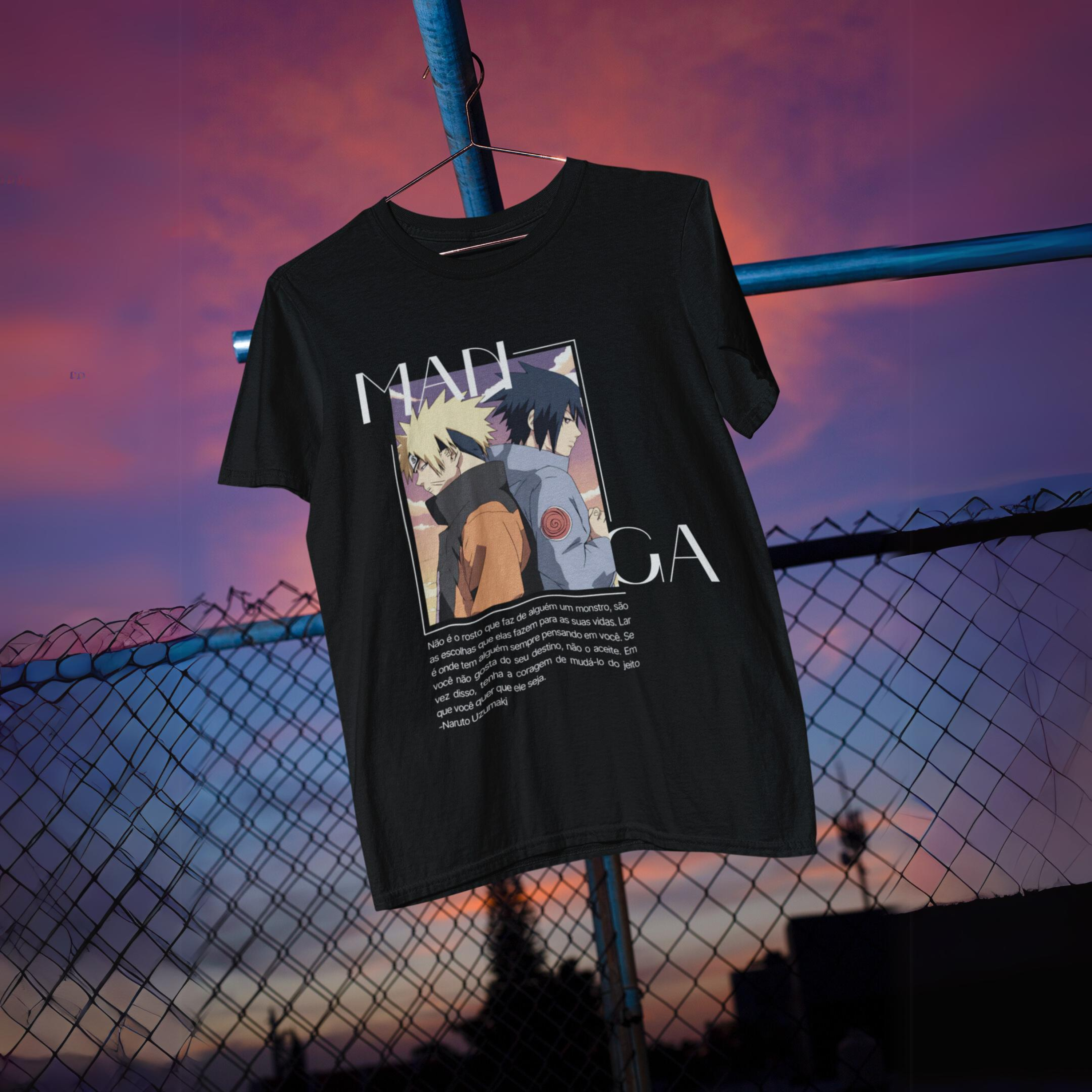 Nome do produto: Camiseta FRASE DE NARUTO PARA SASUKE Anime