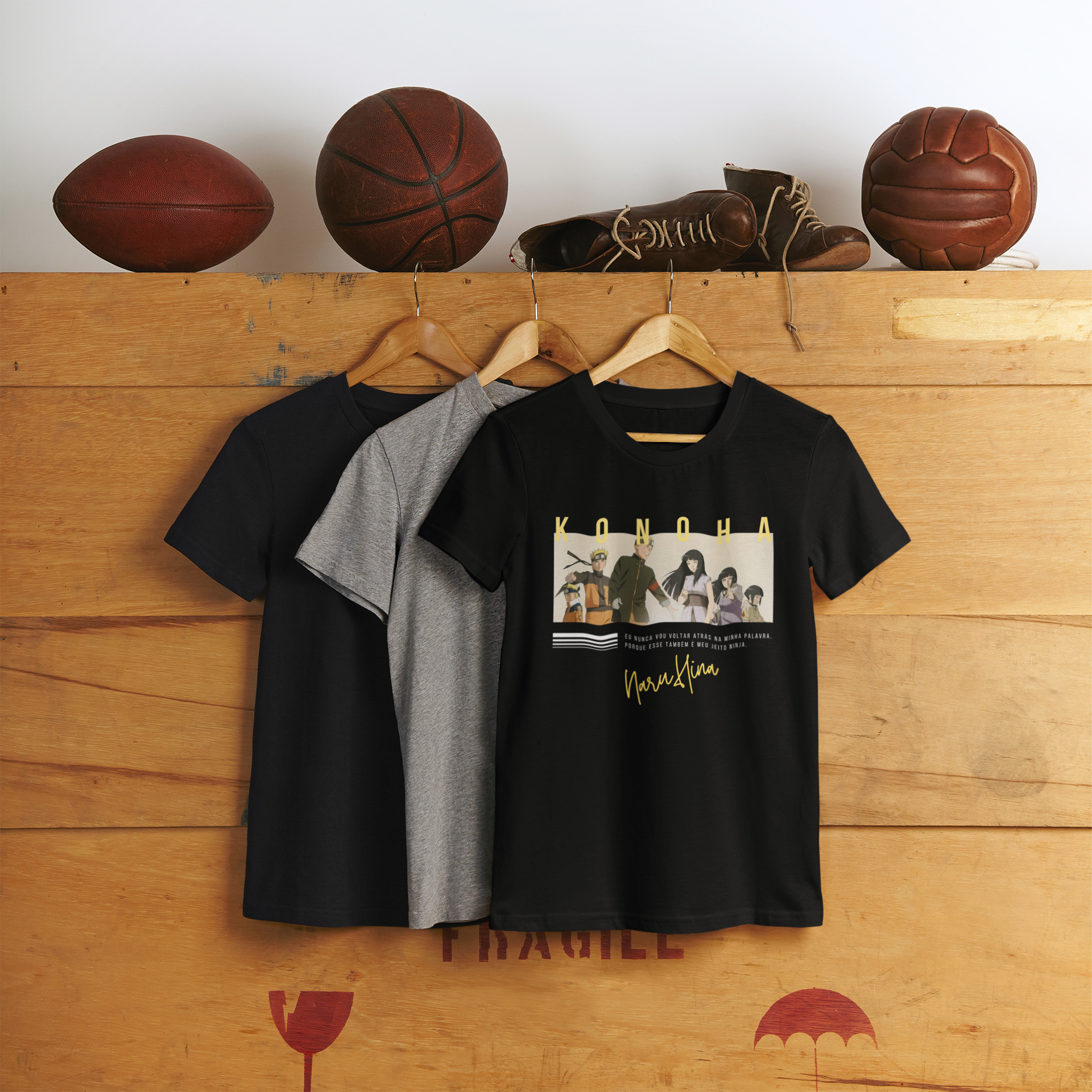 Nome do produto: Camiseta NARUTO E HINATA KONOHA Anime