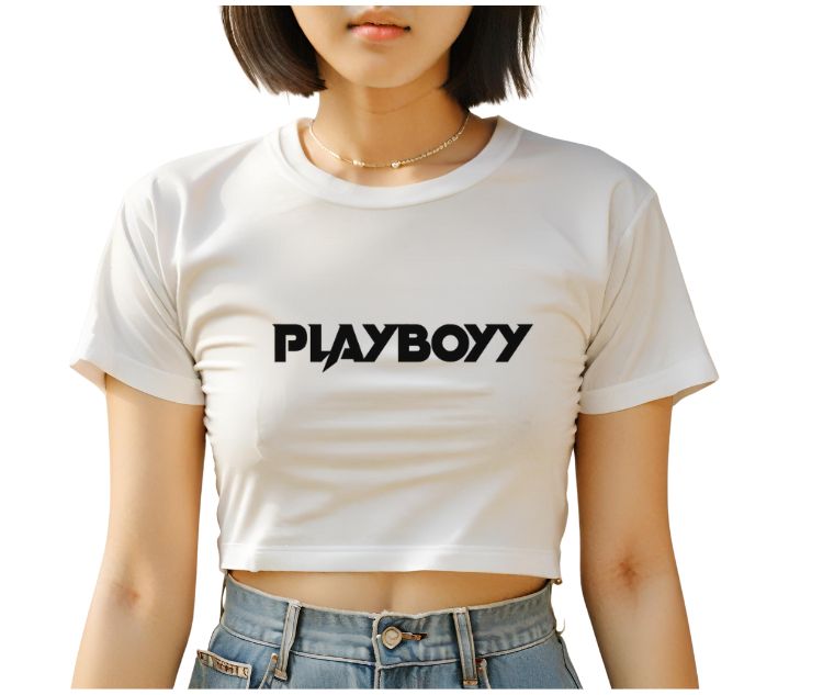 Nome do produto: Cropped BRANCO PLAYBOYY The Series
