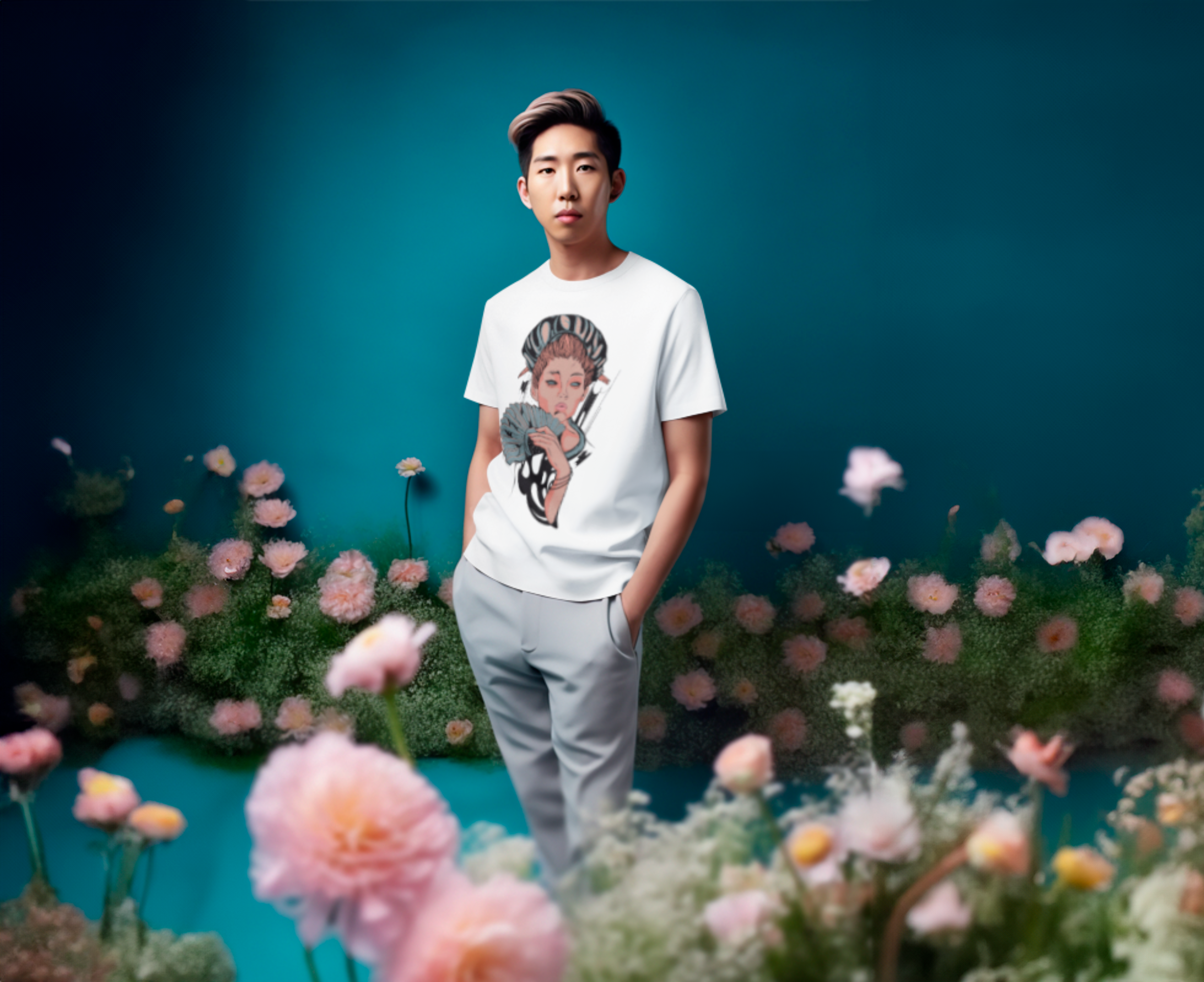 Nome do produto: Camiseta Dama Oriental Branca