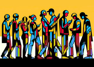 Pôster Pop Arte - Multidão Pessoal - Koz Palma 2023