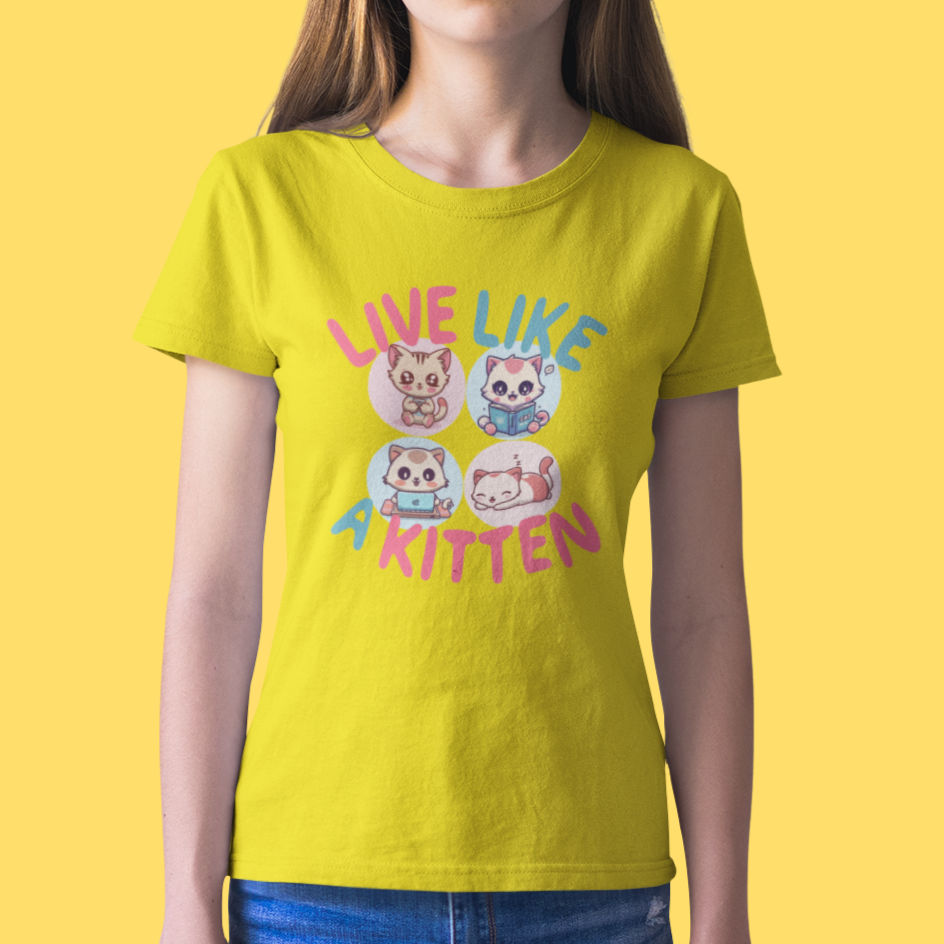 Nome do produto: CAMISETA INFANTIL LIVE LIKE A KITTEN
