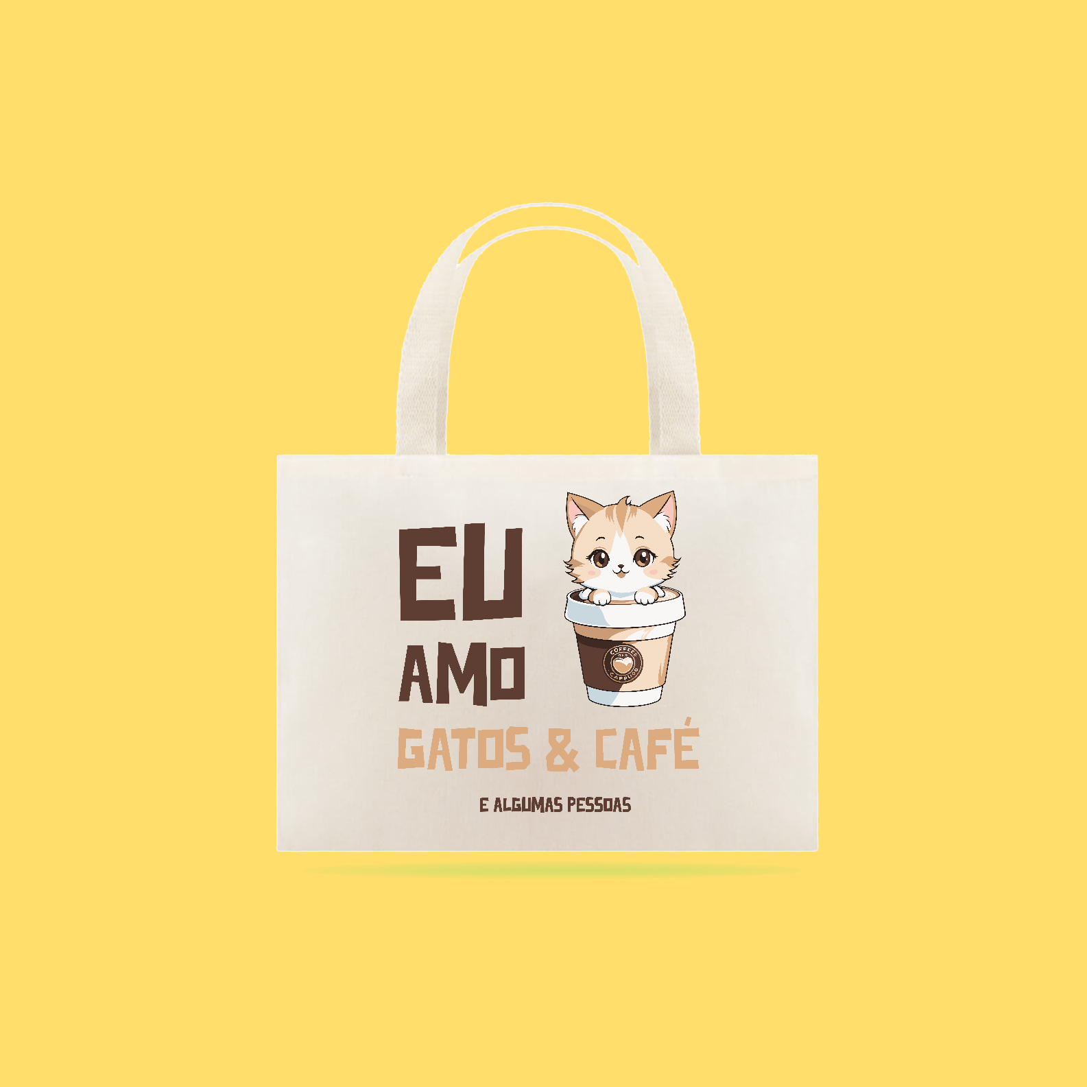 Nome do produto: ECOBAG  EU AMO GATOS & CAFÉ