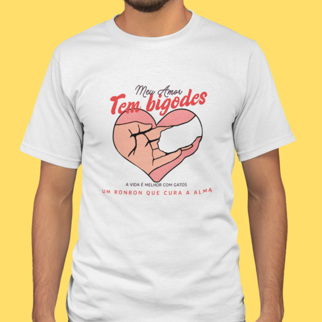 Nome do produto: CAMISETA MEU AMOR TEM BIGODES