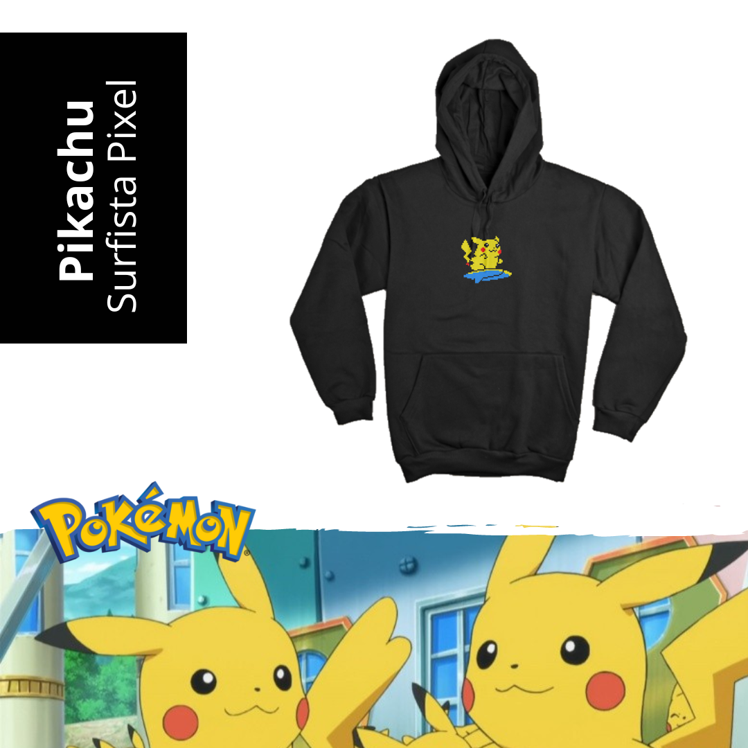 Nome do produto: Moletom Pikachu Surfista Pixel