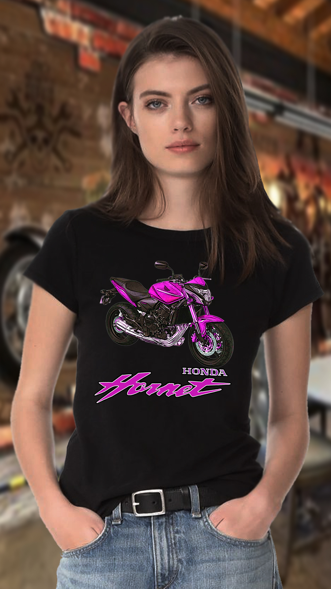 Nome do produto: CAMISETA FEMININA HONDA HORNET PINK