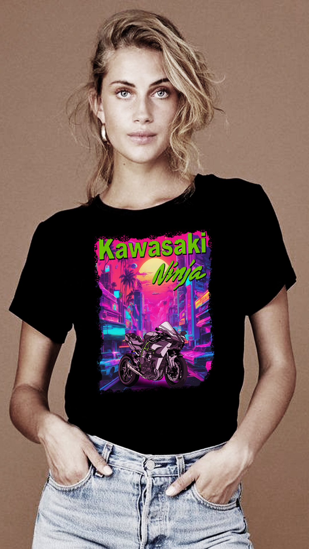 Nome do produto: CAMISETA FEMININA KAWASAKI NINJA 