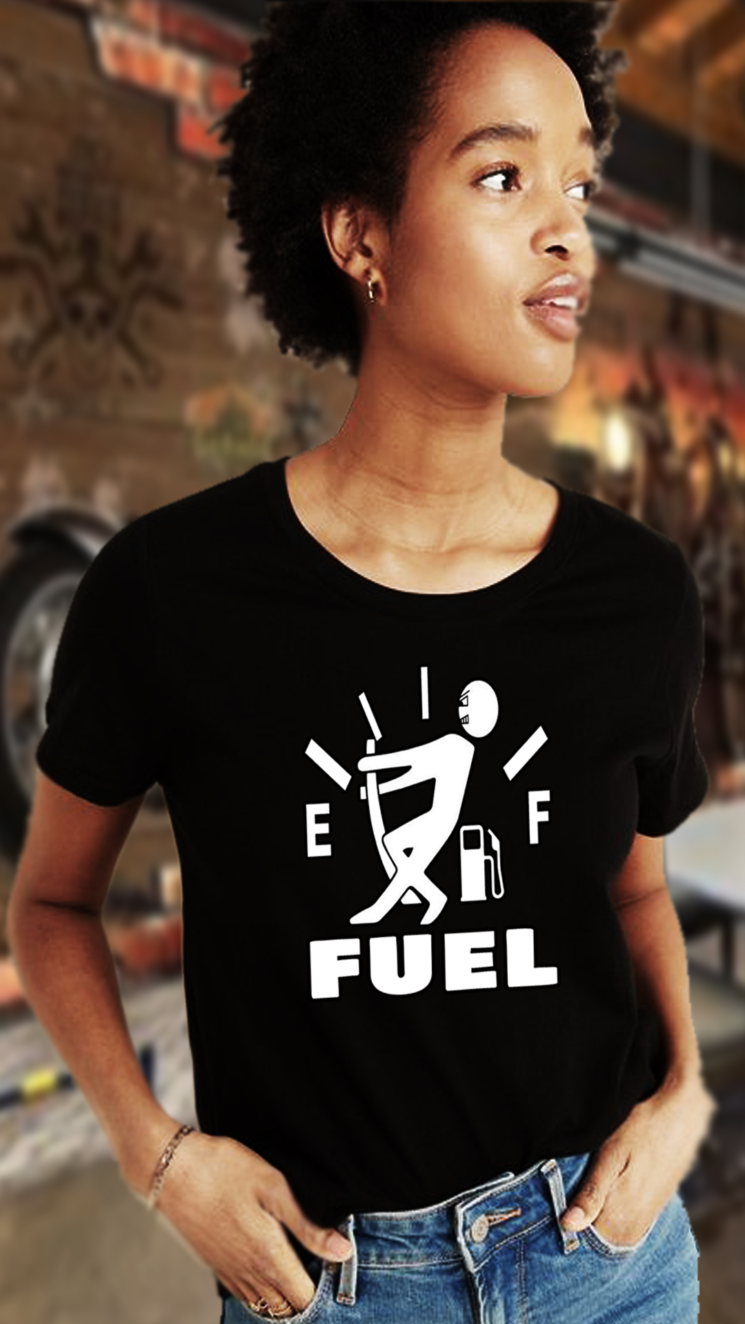 Nome do produto: CAMISETA  FEMININA FALTA DE COMBUSTÍVEL