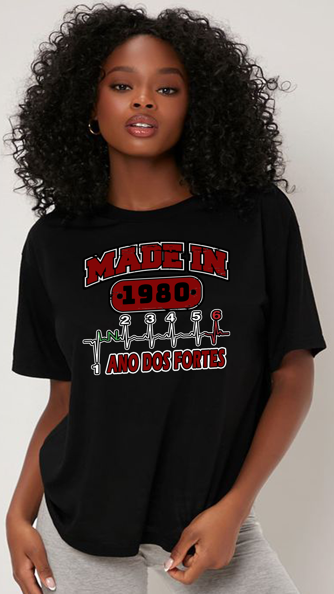 Nome do produto: CAMISETA FEMININA ANOS 80