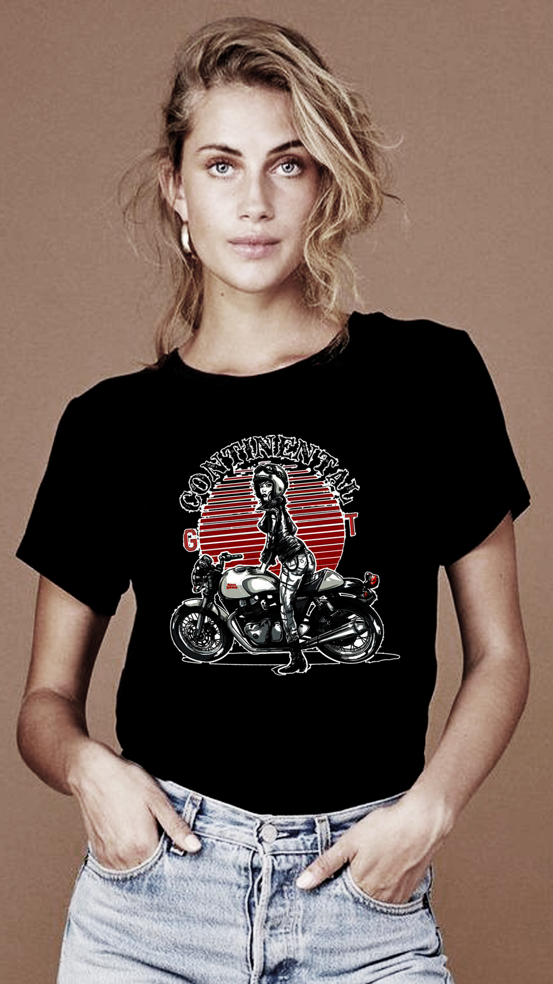 Nome do produto: CAMISETA FEMININA ROYAL ENFIELD CONTINENTAL GT