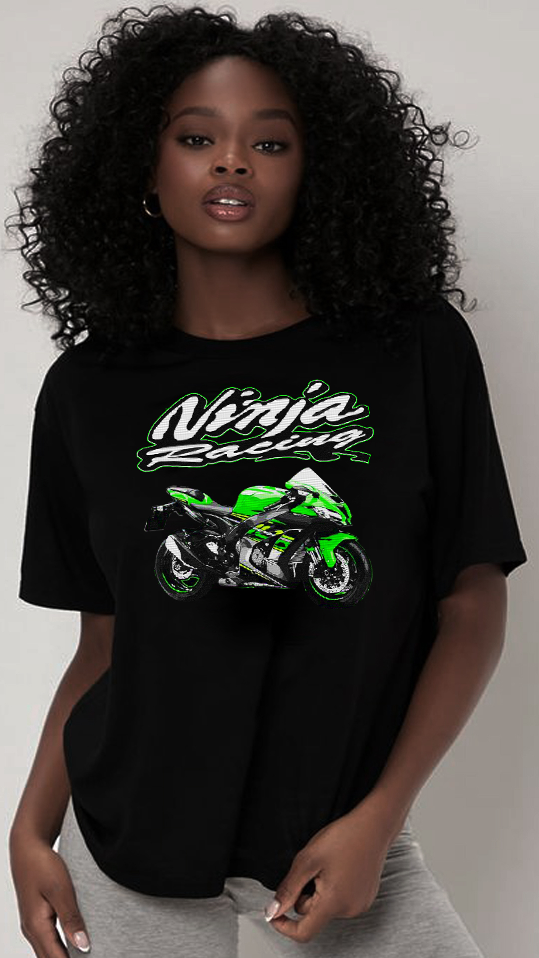 Nome do produto: CAMISETA FEMININA KAWASAKI NINJA RACING
