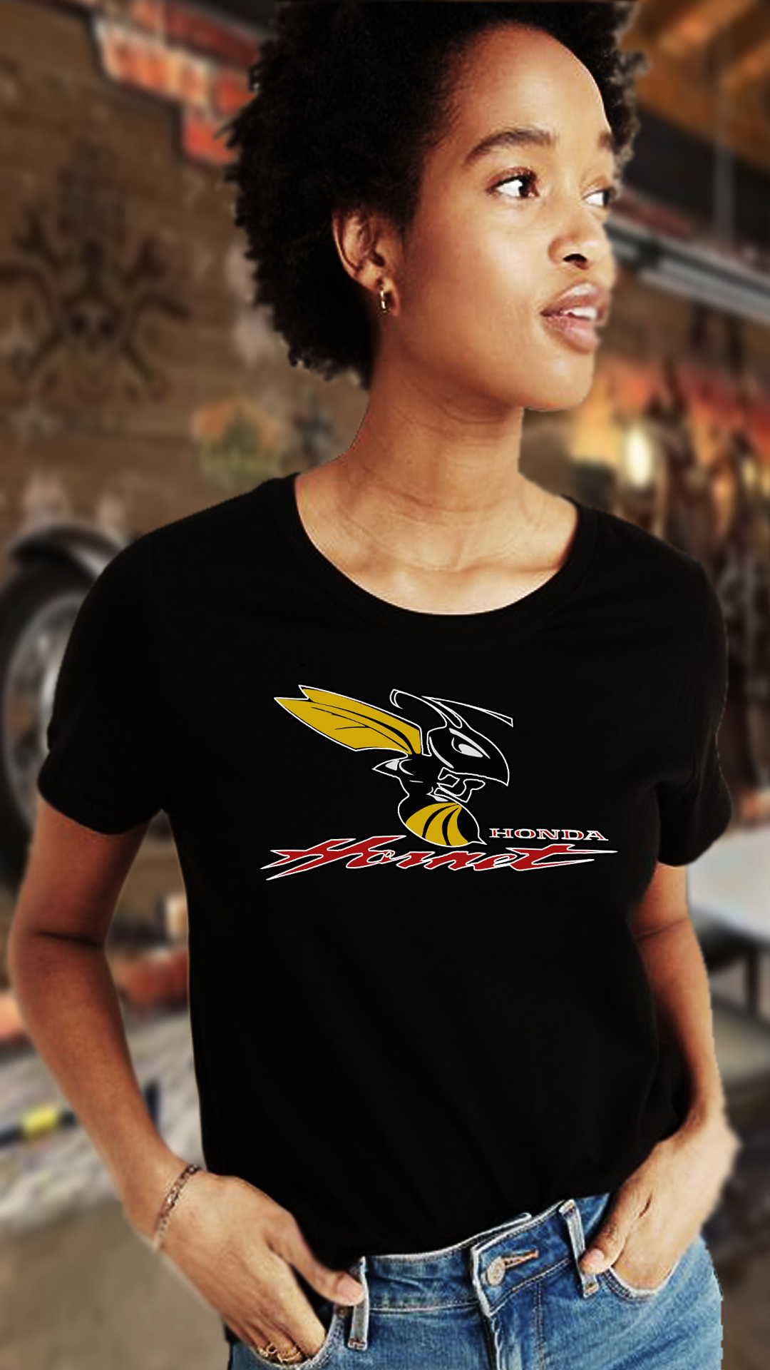 Nome do produto: CAMISETA FEMININA HONDA HORNET