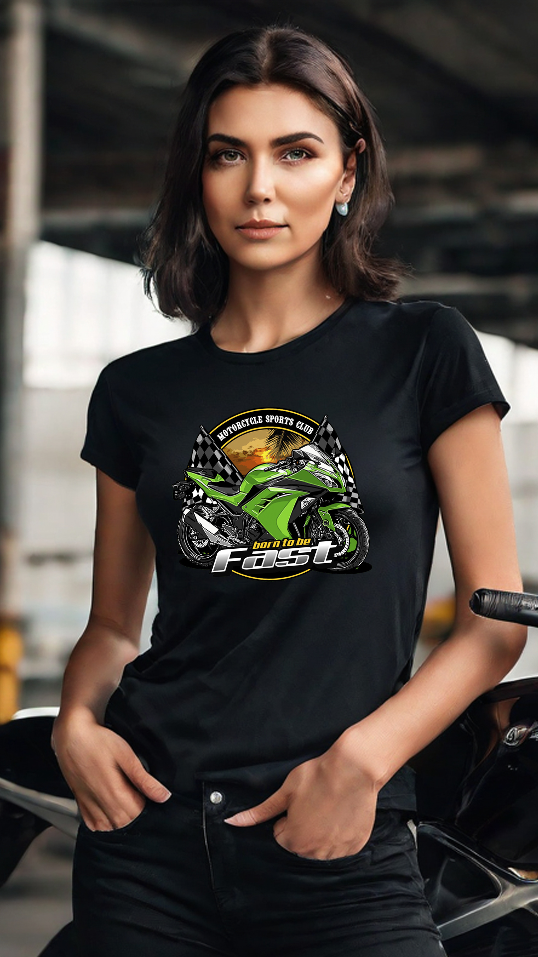 Nome do produto: CAMISETA FEMININA KAWASAKI NINJA 300