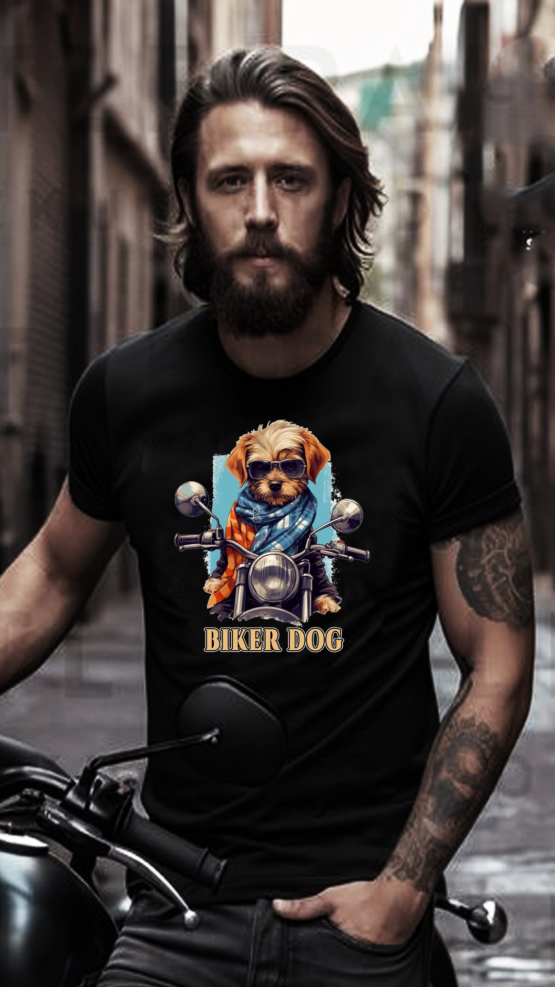Nome do produto: CAMISETA BIKER DOG