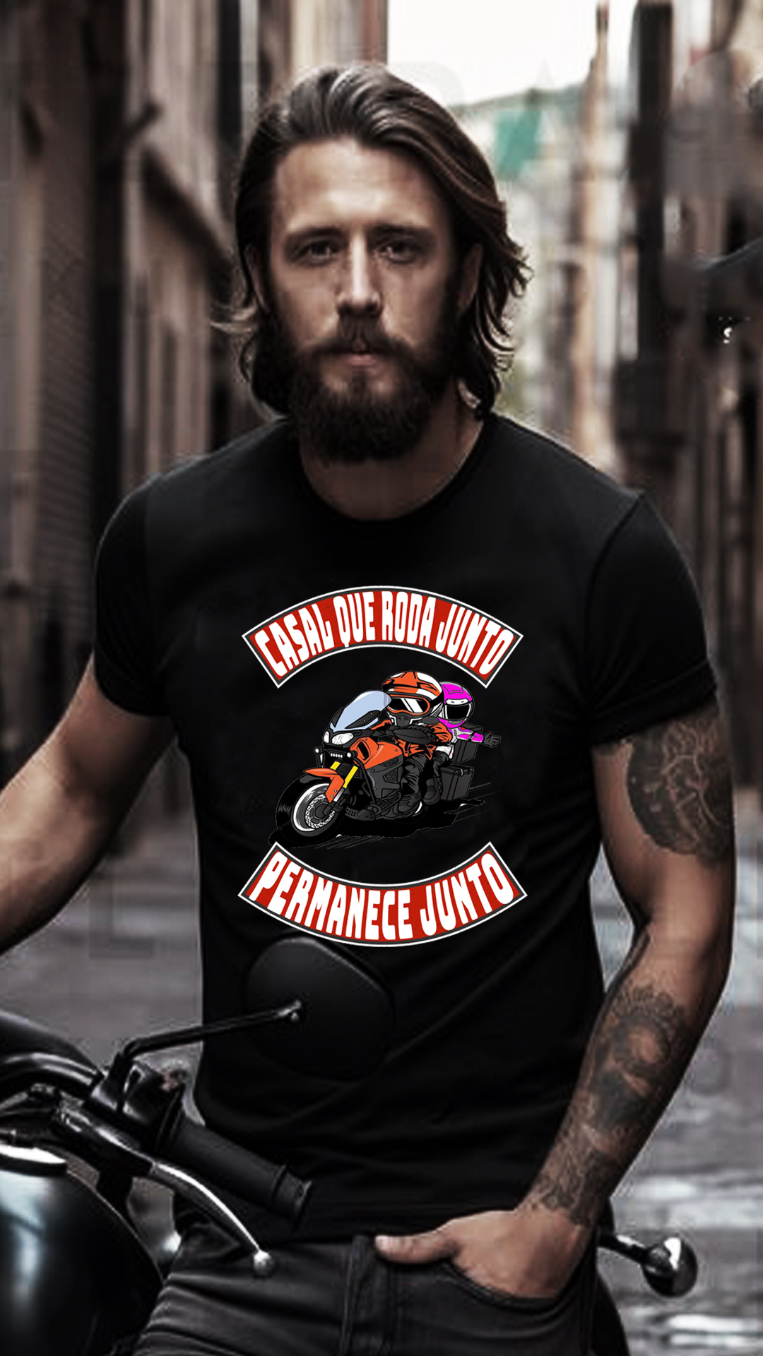 Nome do produto: CAMISETA CASAL QUE RODA JUNTO