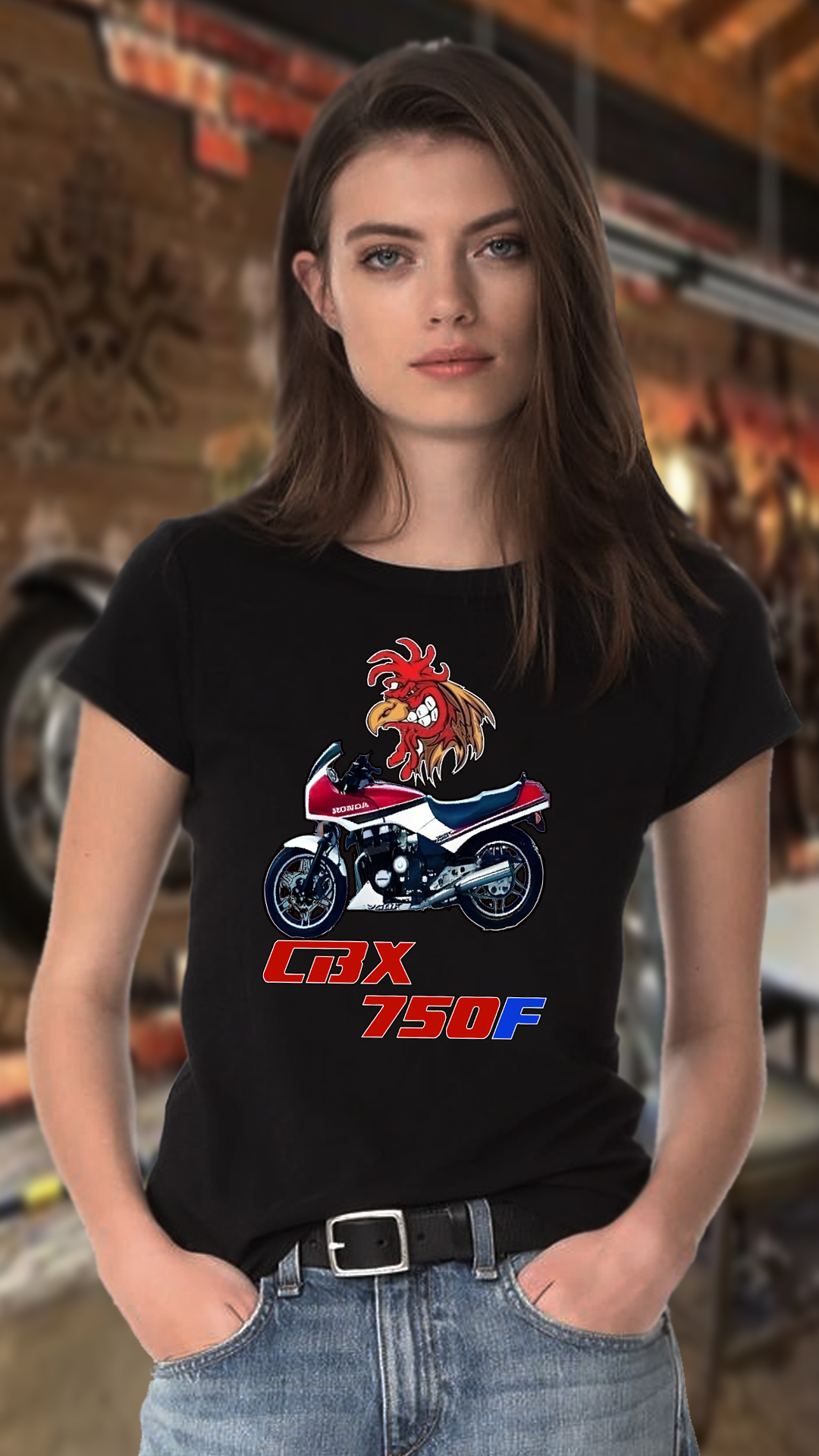 Nome do produto: CAMISETA FEMININA HONDA CBX 750F
