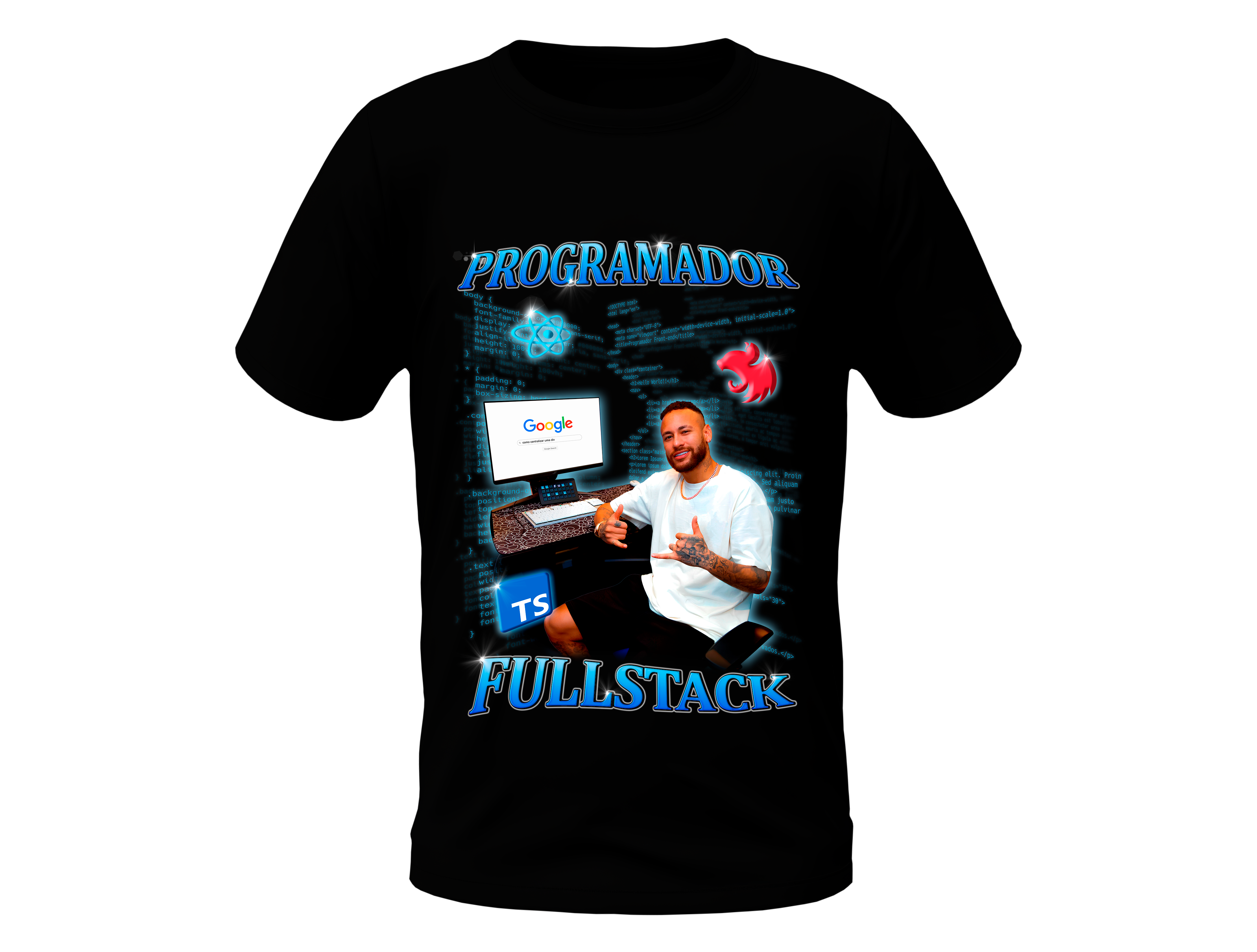 Nome do produto: Camisa Programador FullStack - Menino Ney