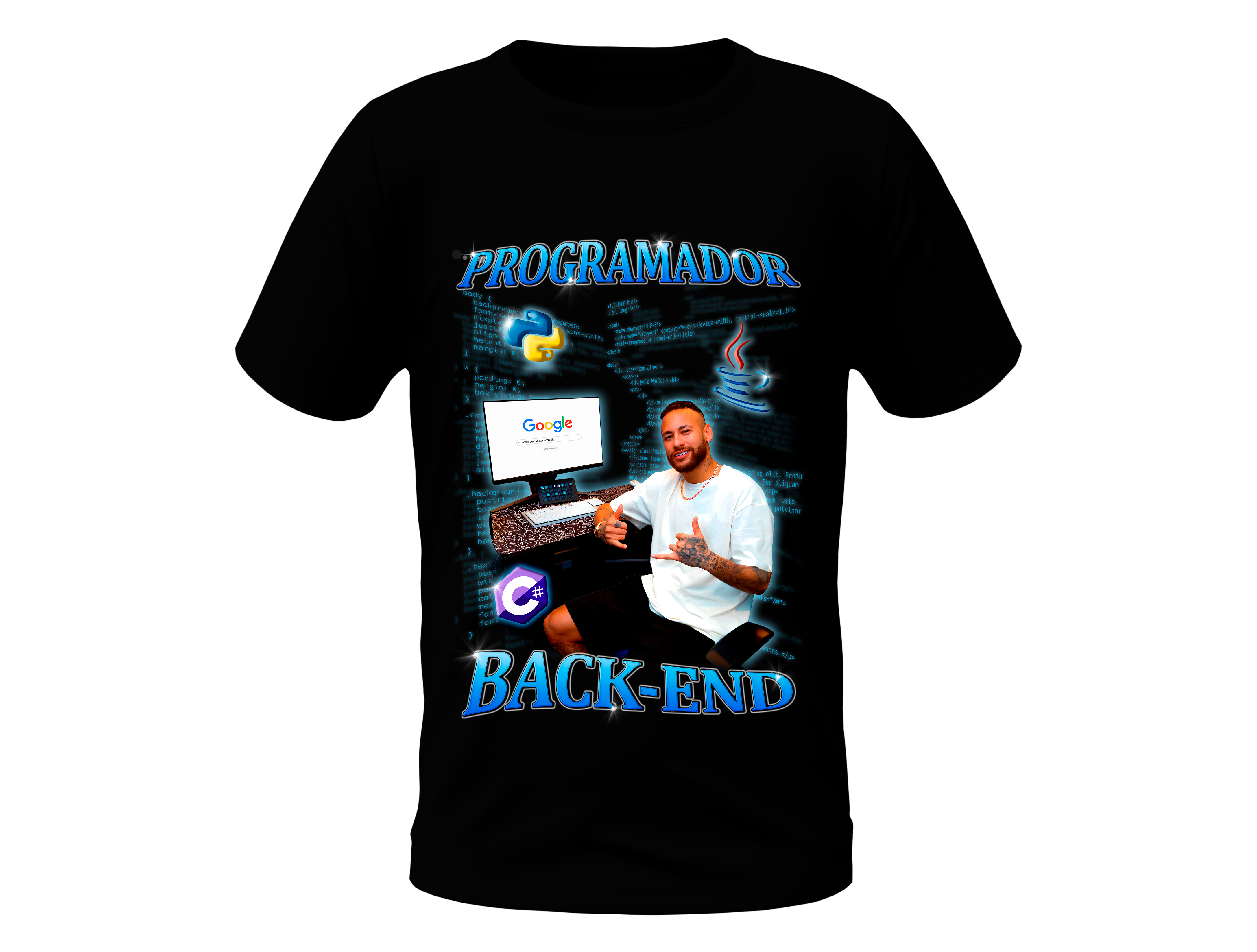 Nome do produto: Camisa Programador Back-end - Menino Ney