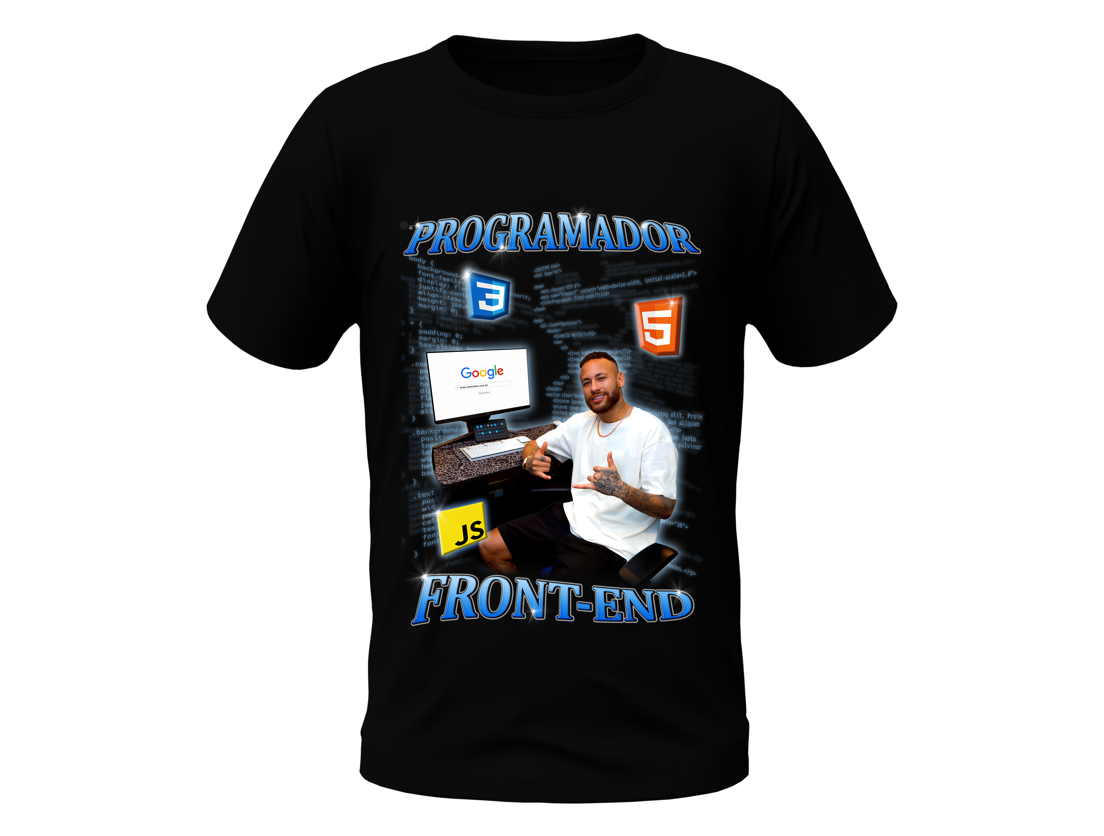 Nome do produto: Camisa Programador Front-End - Menino Ney