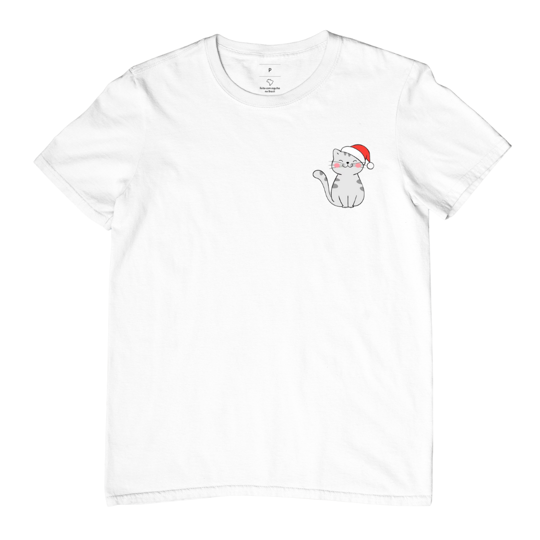 Nome do produto: Camiseta | Gatinho Cinza de Natal ❄