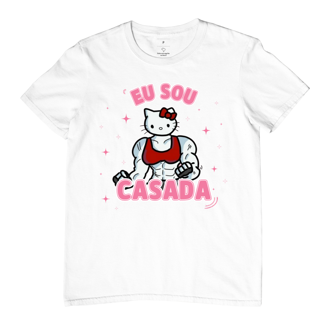 Nome do produto: Camiseta Hello Kitty | EU SOU CASADA ✨