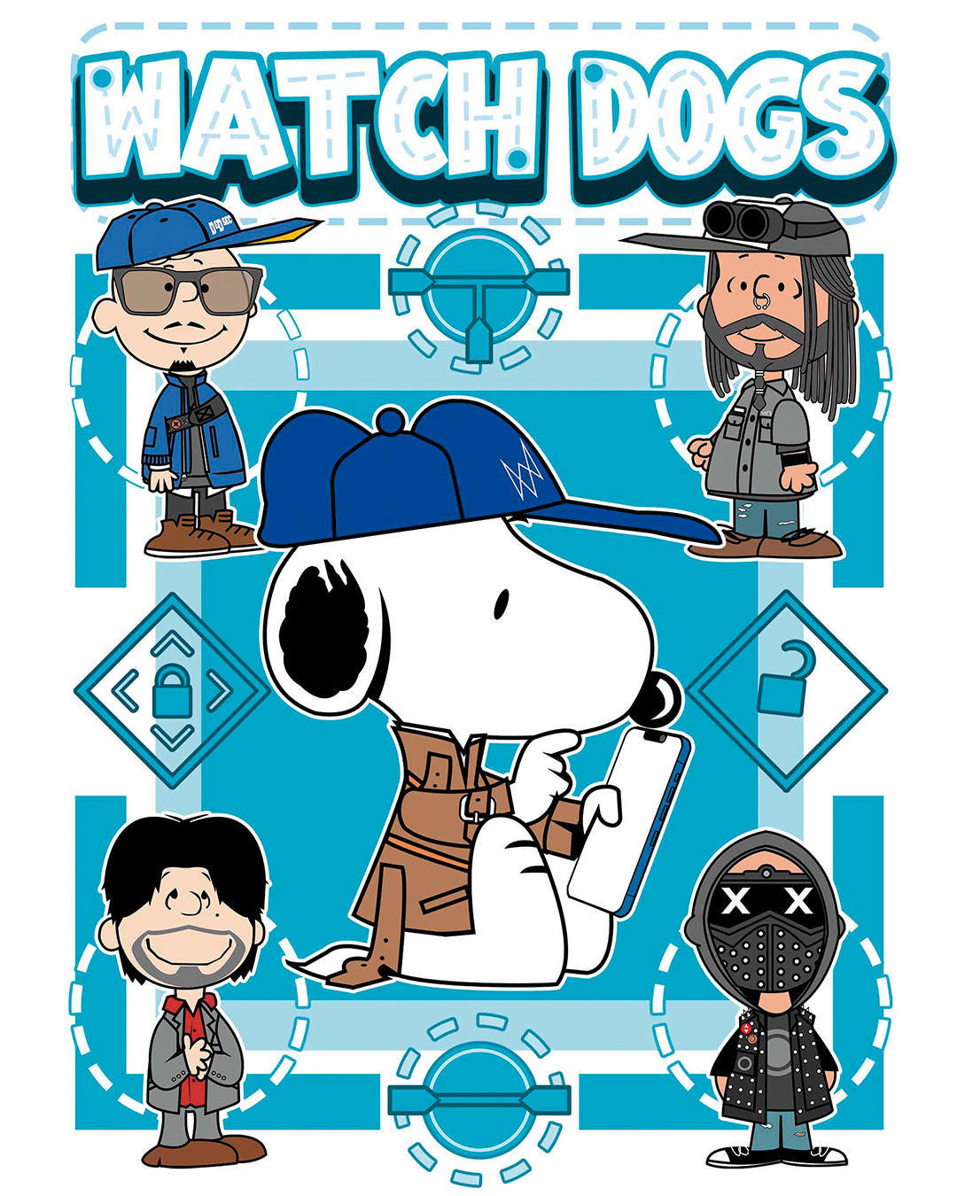 Nome do produto: Camiseta Watch Dogs (Snoopy Style)