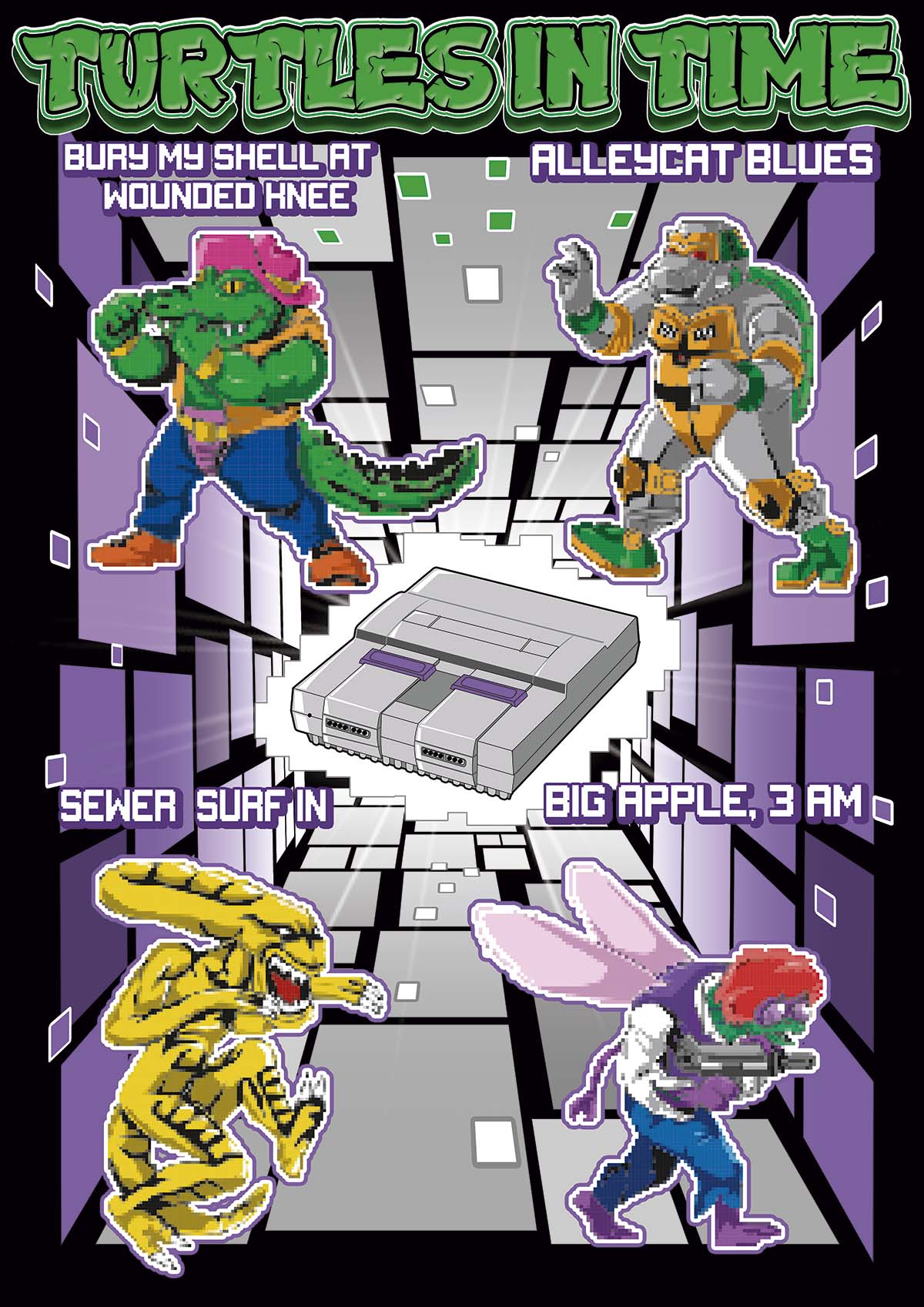 Nome do produto: Camiseta Turtle in Time - SNES