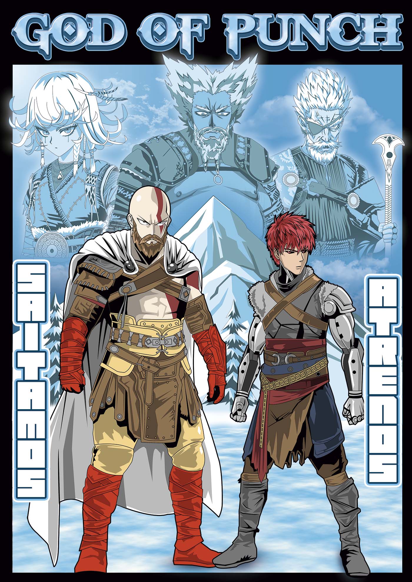 Nome do produto: Camiseta God of War Ragnarök / One-Punch Man 