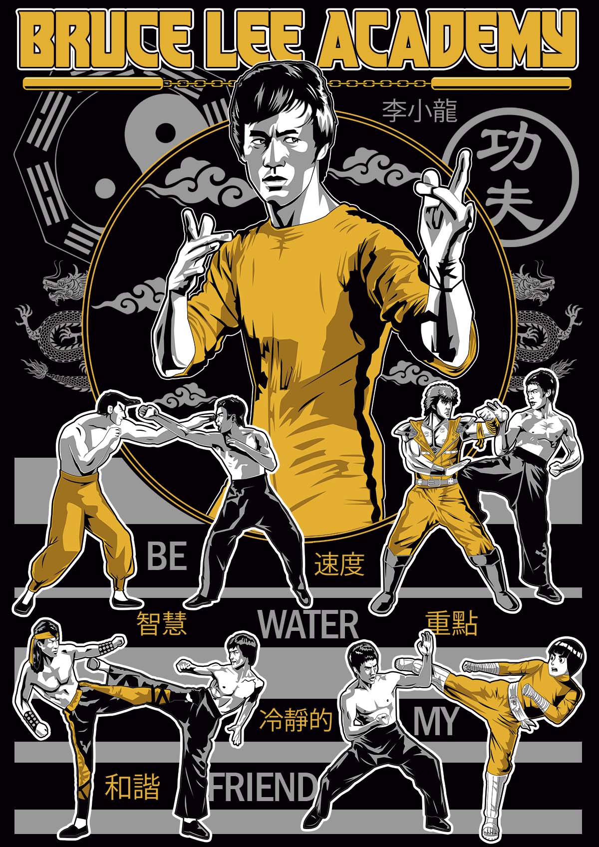 Nome do produto: Camiseta Bruce Lee Academy