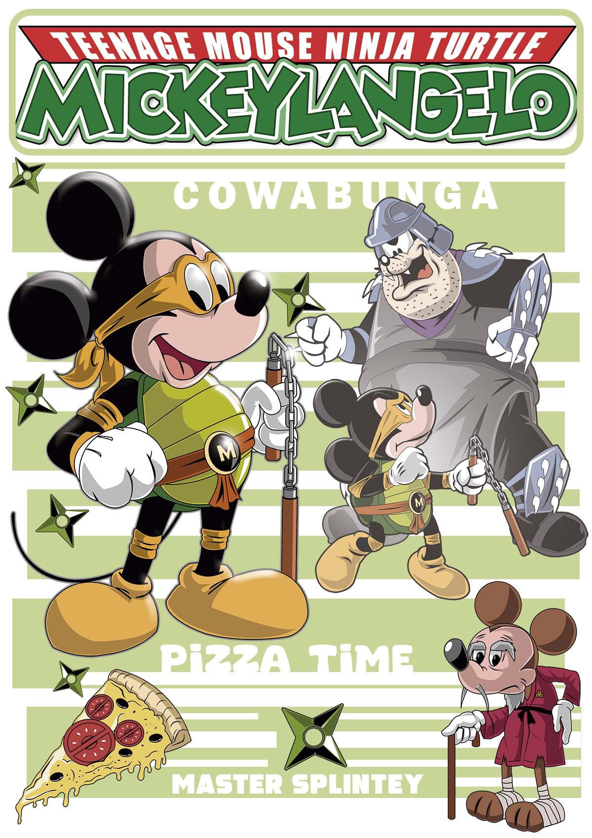 Nome do produto: Camiseta MickeyLangelo (Tartarugas Ninja)