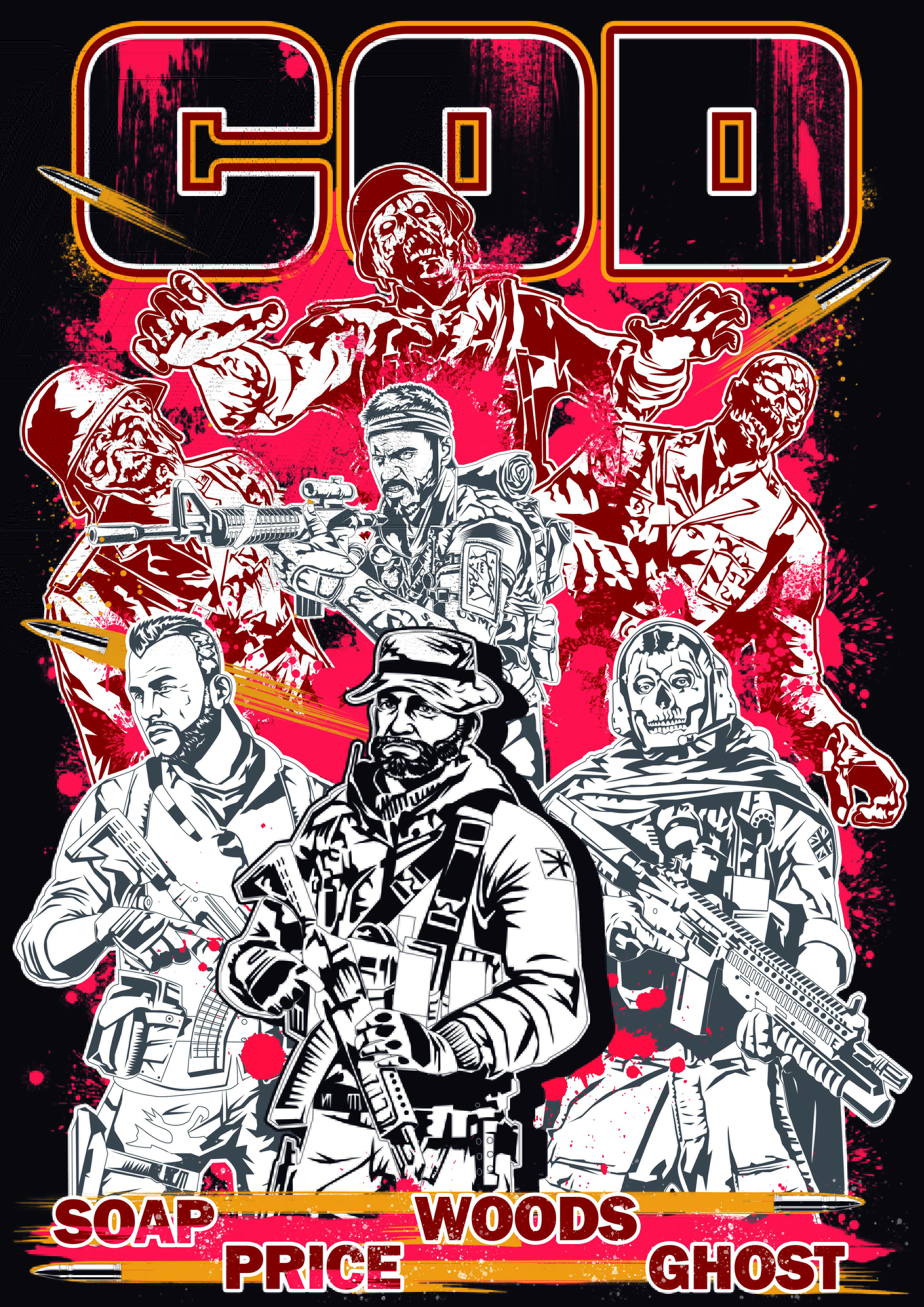 Nome do produto: Camiseta Call of Duty Personagens