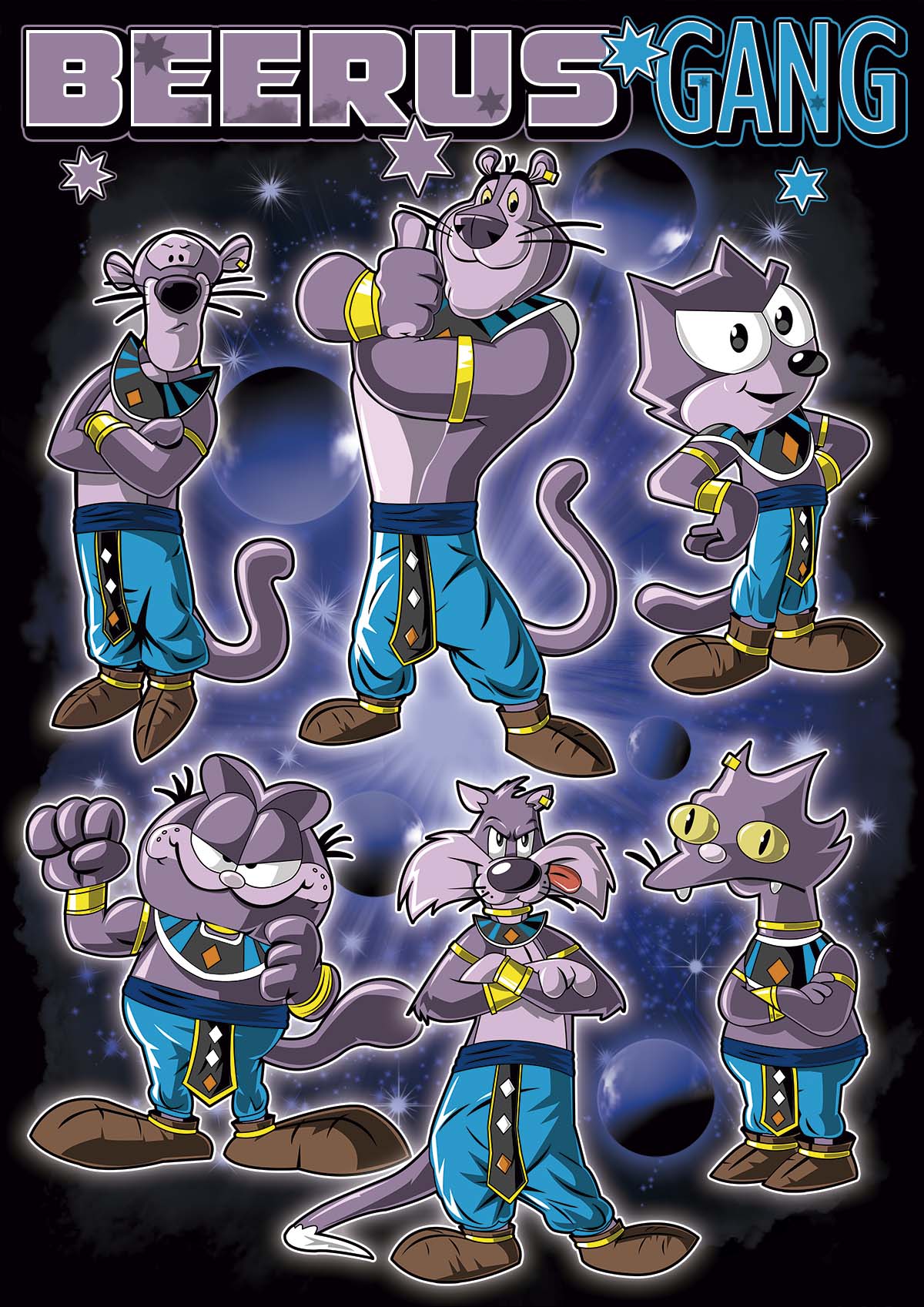 Nome do produto: Camiseta Beerus Gang (Bills) Dragon Ball 